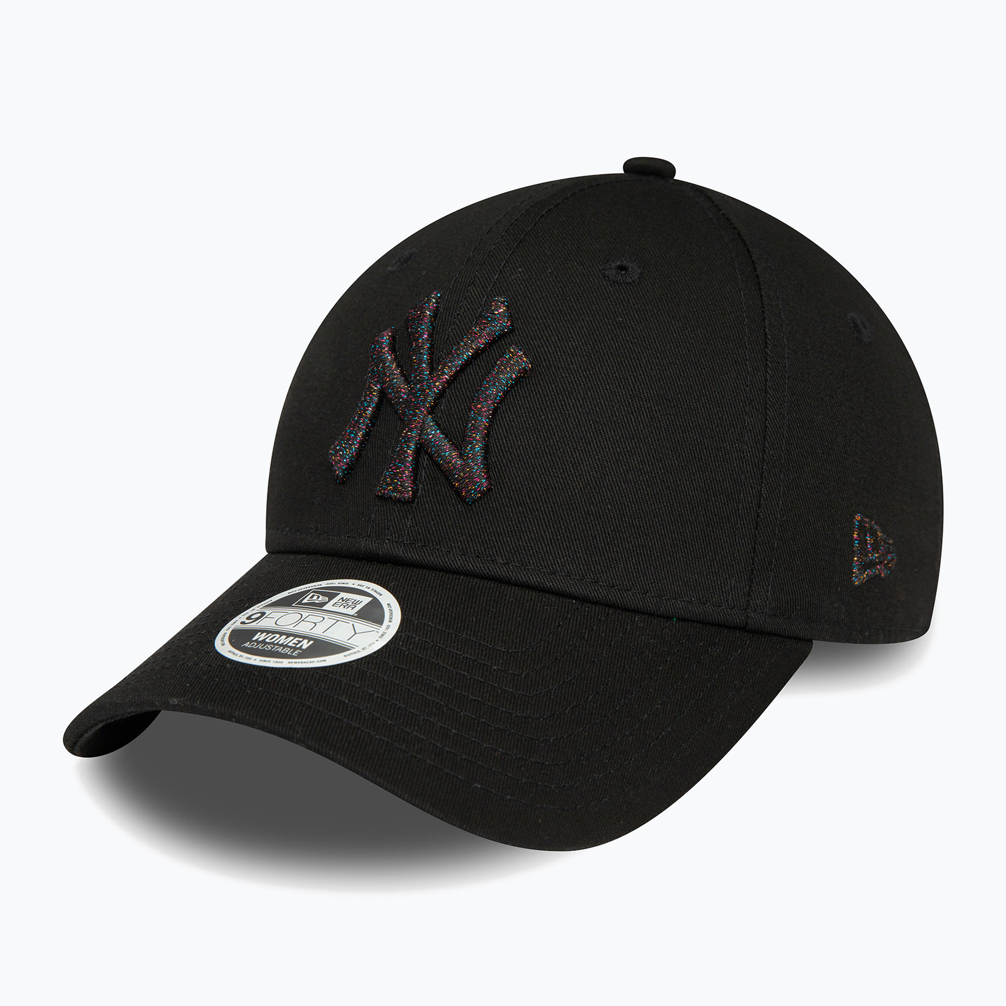 Жените New Era метално лого 9Forty New York Yankees бейзболна шапка черно