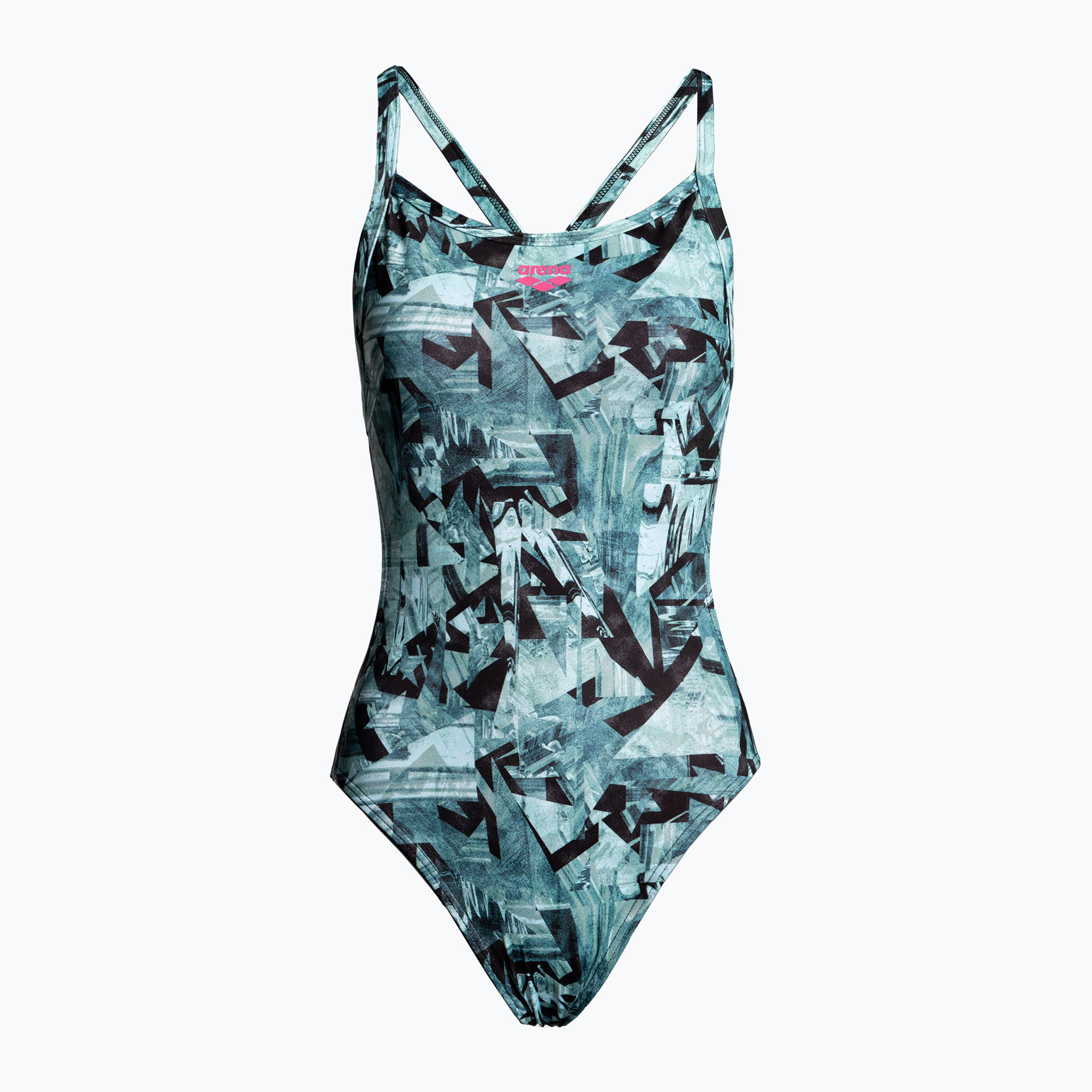 Дамски бански костюм от една част arena Glitch One Piece blue 000441/509