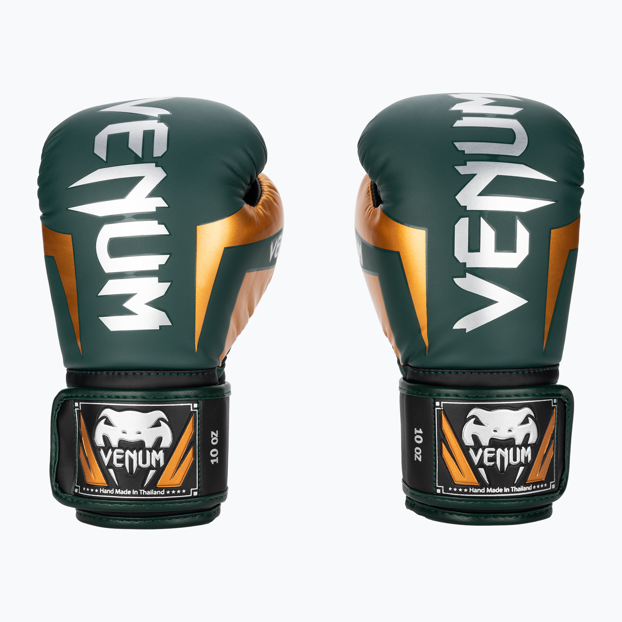 Боксови ръкавици Venum Elite зелени/бронзови/сребърни