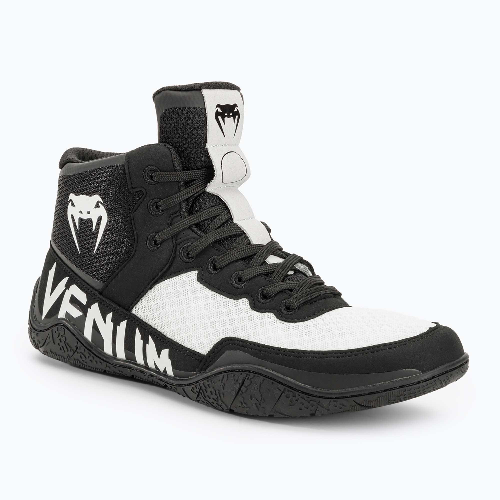 Venum Elite боксови ботуши за борба черно/бяло