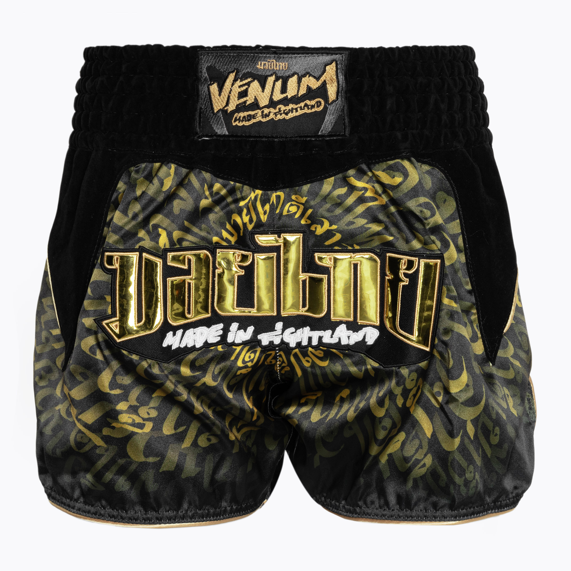 Venum Attack Тренировъчни шорти за муай тай черни/златни