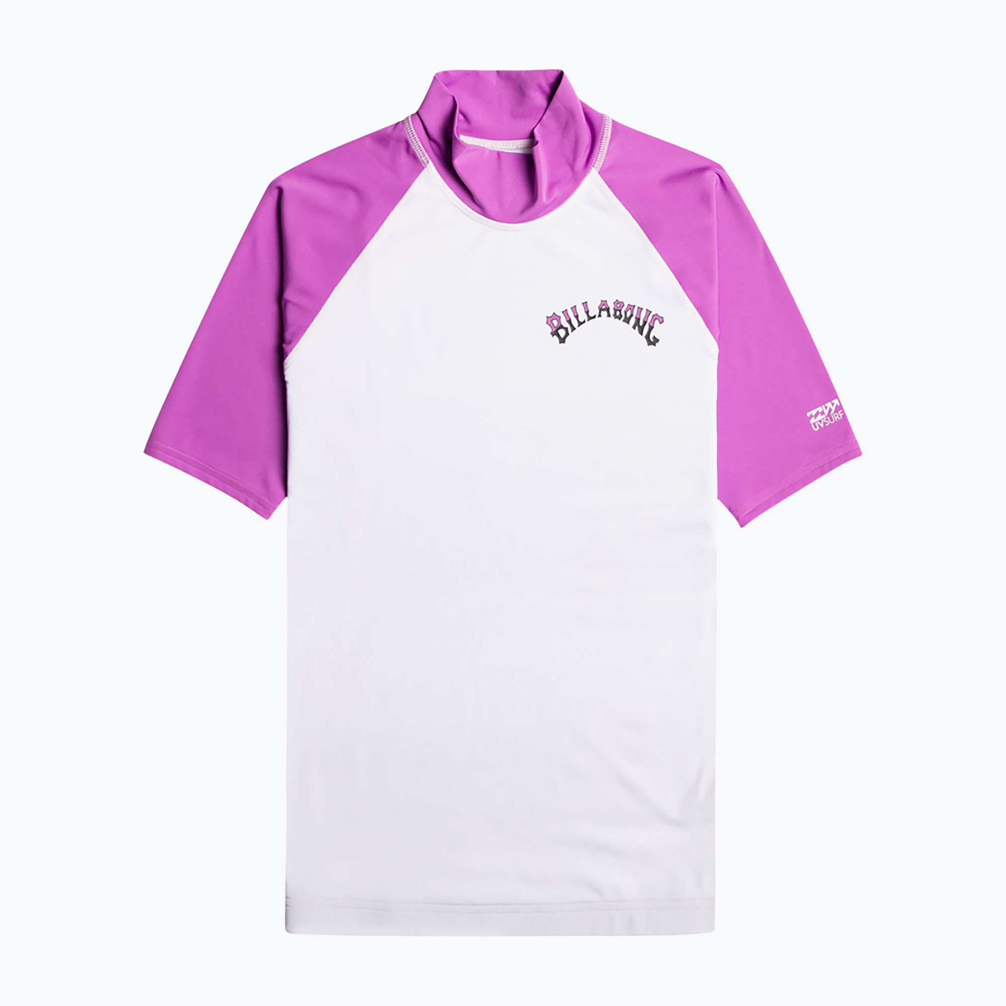 Billabong Sunny Side SS дамска тениска за плуване в бяло и лилаво EBJWR00102