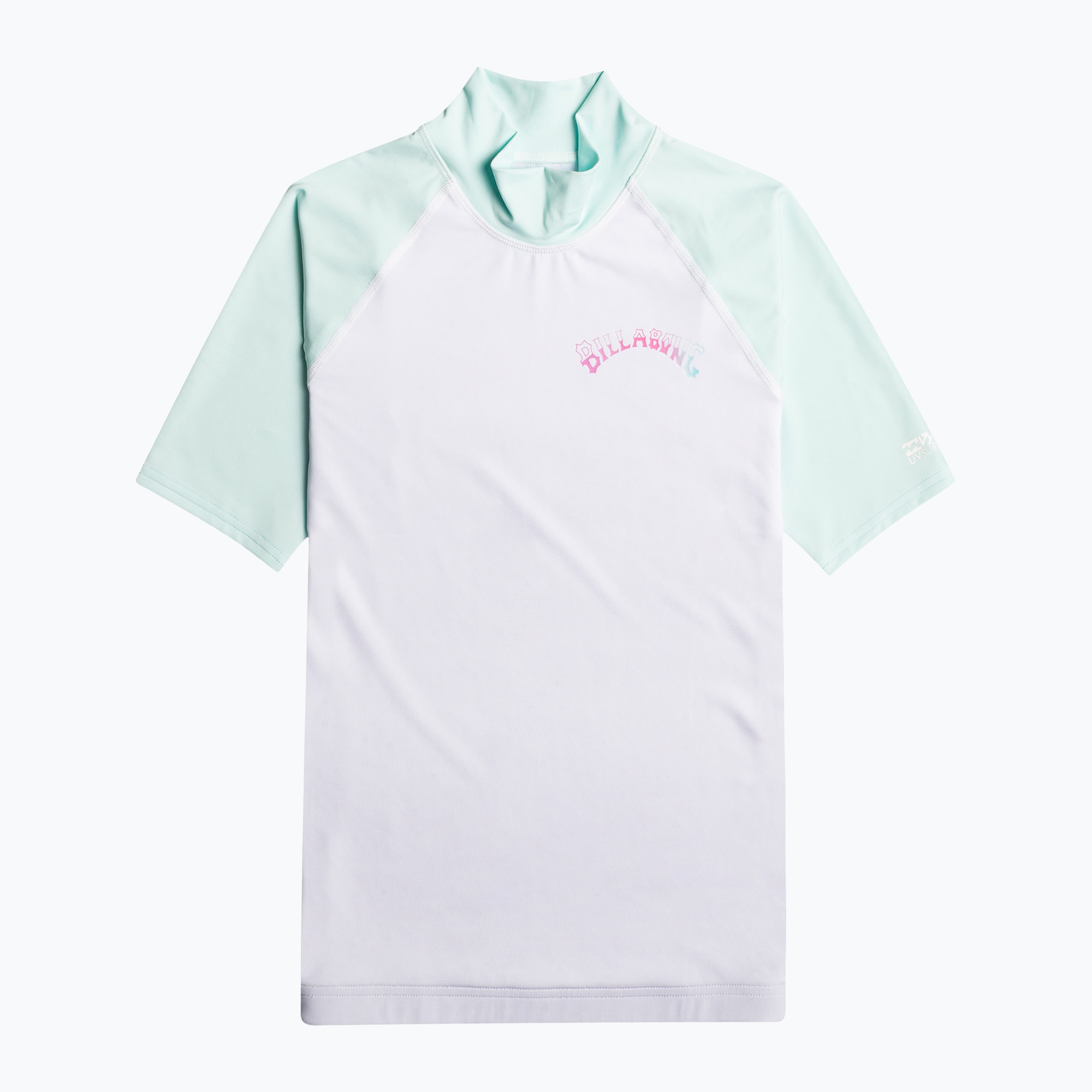 Billabong Sunny Side SS дамска тениска за плуване в бяло и зелено EBJWR00102