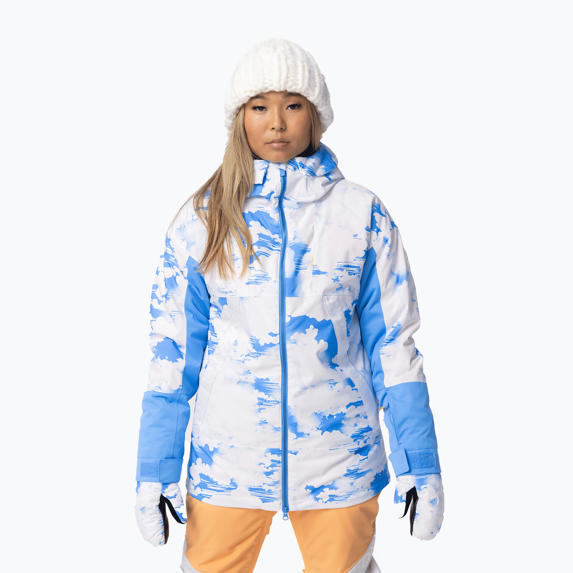 Дамско яке за сноуборд ROXY Chloe Kim лазурно сини облаци