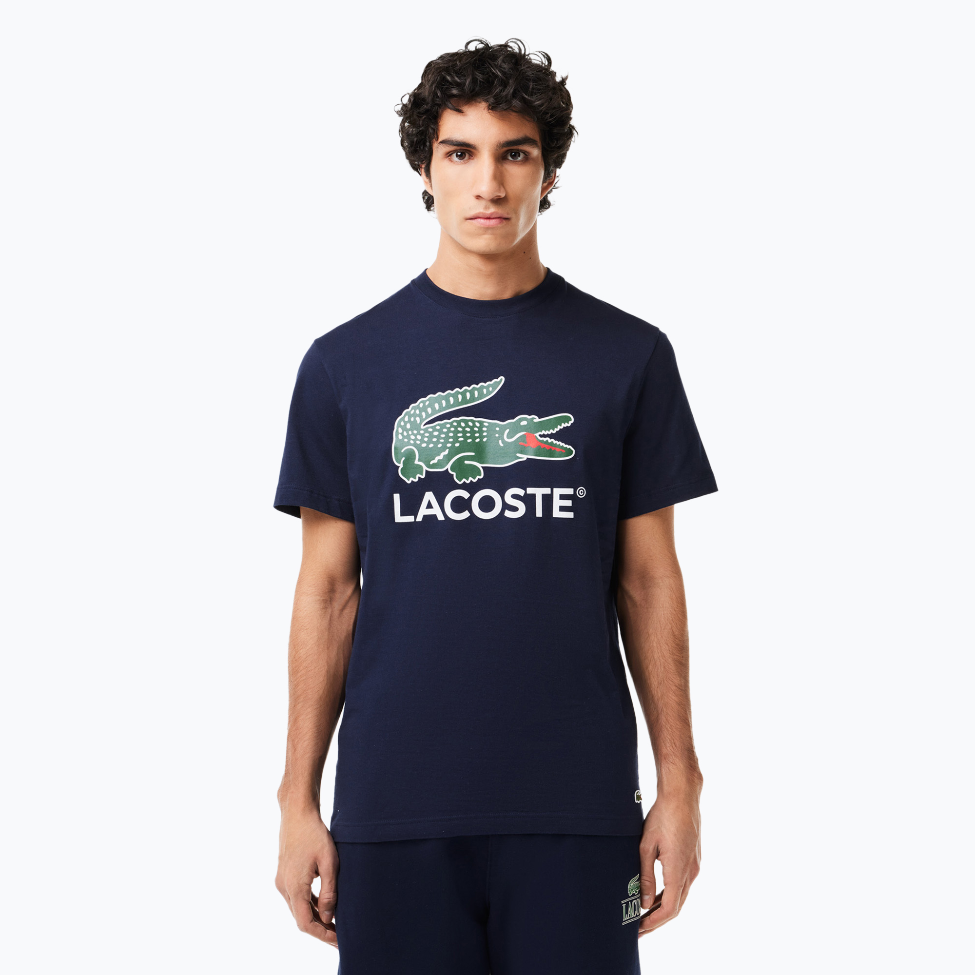 Мъжка тениска Lacoste TH1285 тъмно синьо