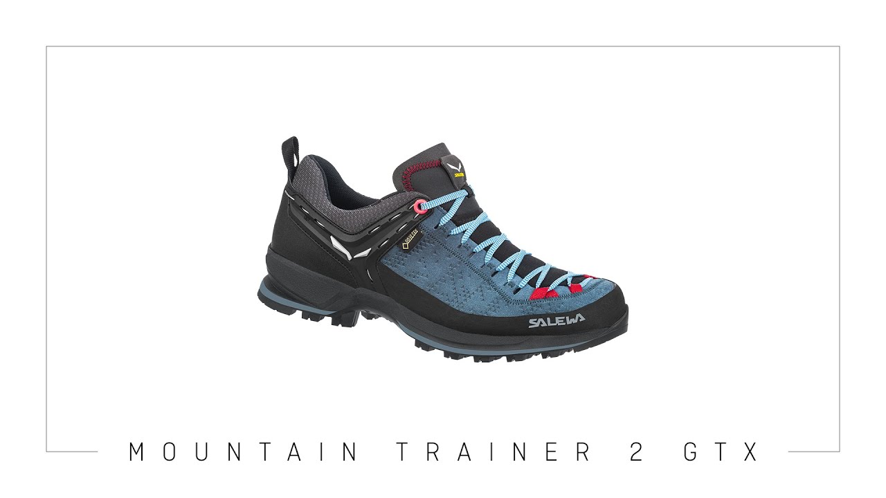 Salewa MTN Trainer 2 GTX дамски ботуши за трекинг тъмен деним/флуокорал