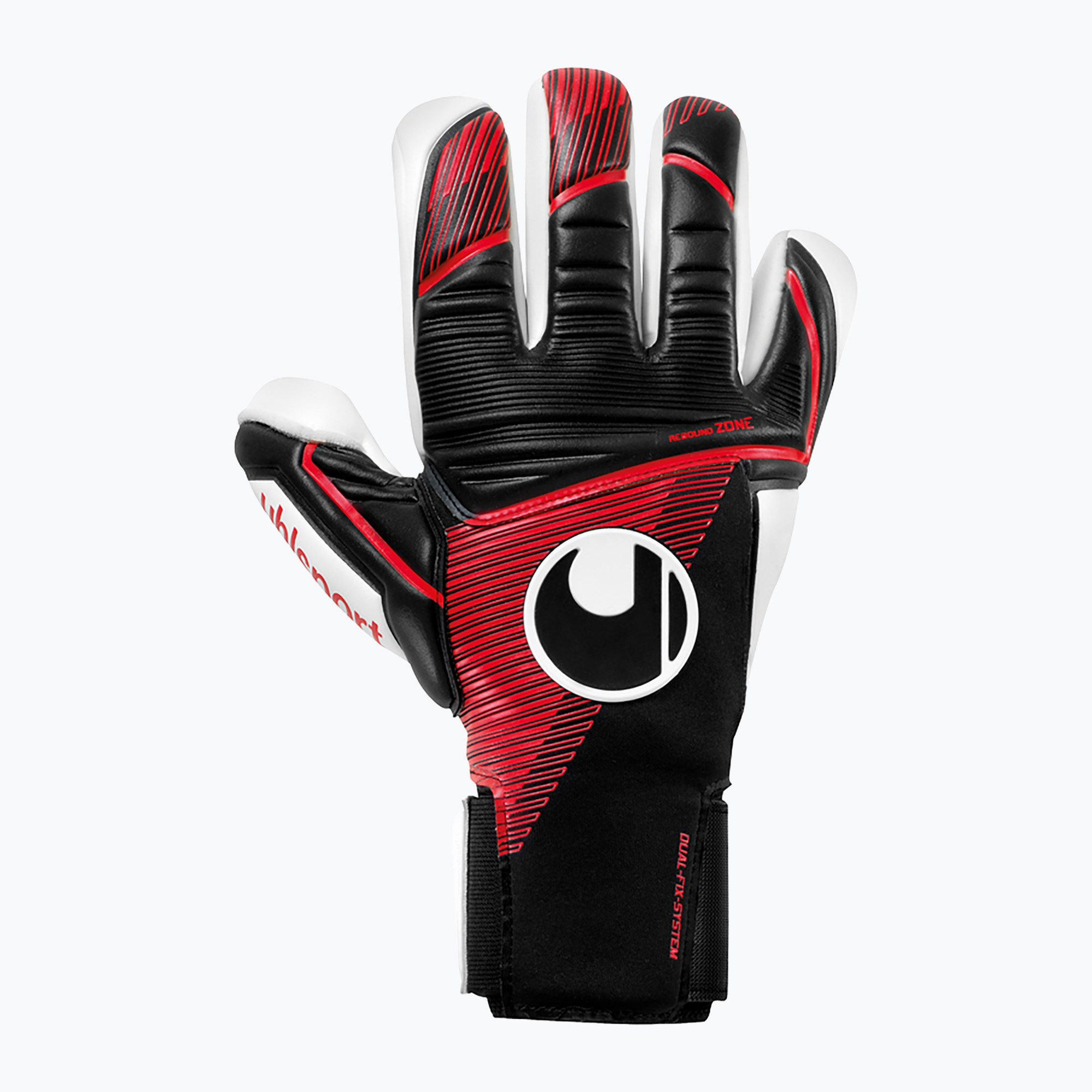 Детски вратарски ръкавици uhlsport Powerline Absolutgrip Finger Surround black/red/white