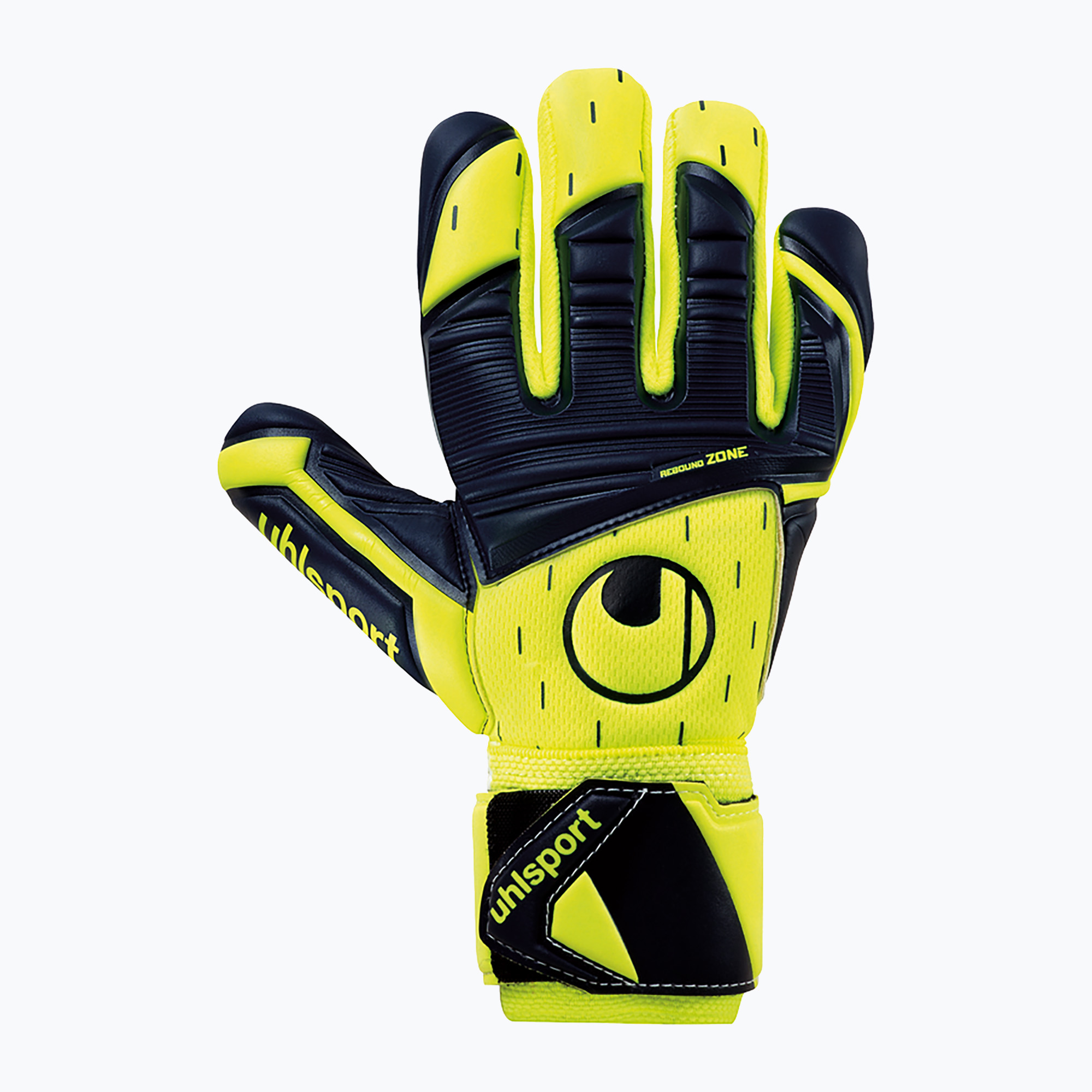 Детски вратарски ръкавици uhlsport Classic Absolutgrip Hn Pro Jr. неоново жълто/зелено/бяло