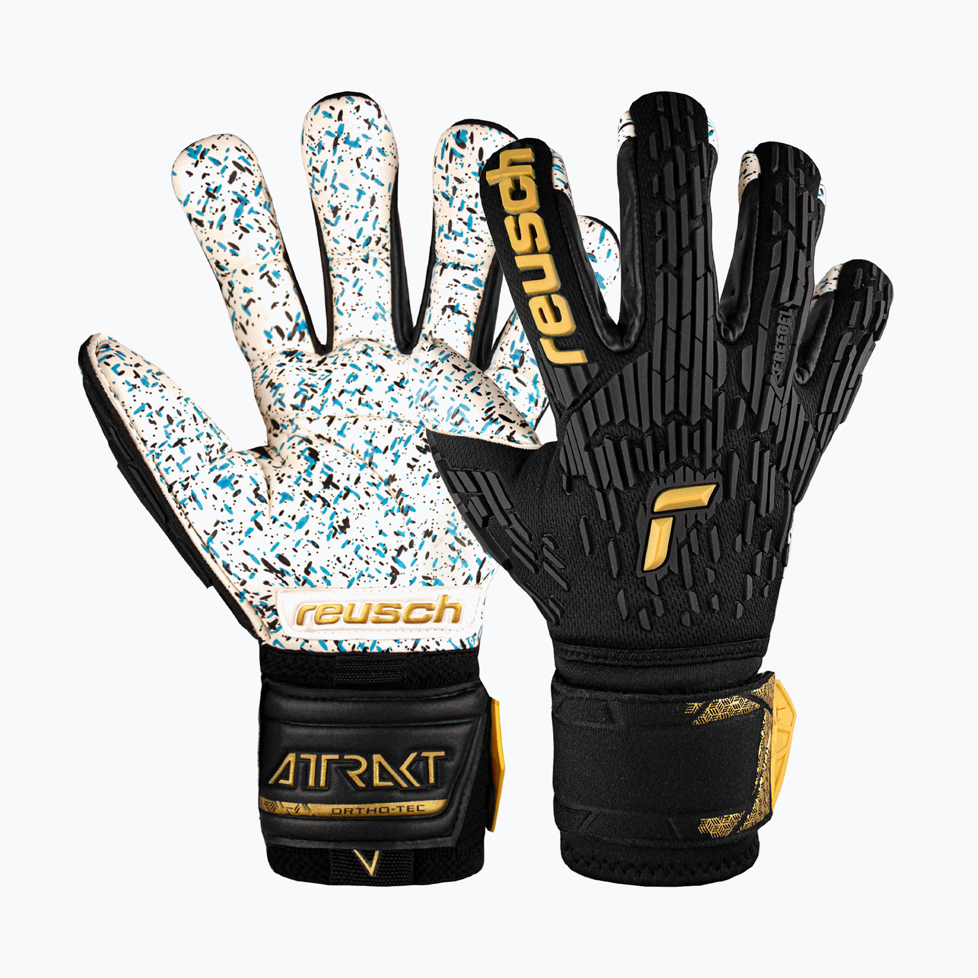 Reusch Attrakt Freegel Fusion Ortho-Tec вратарски ръкавици черни/златни