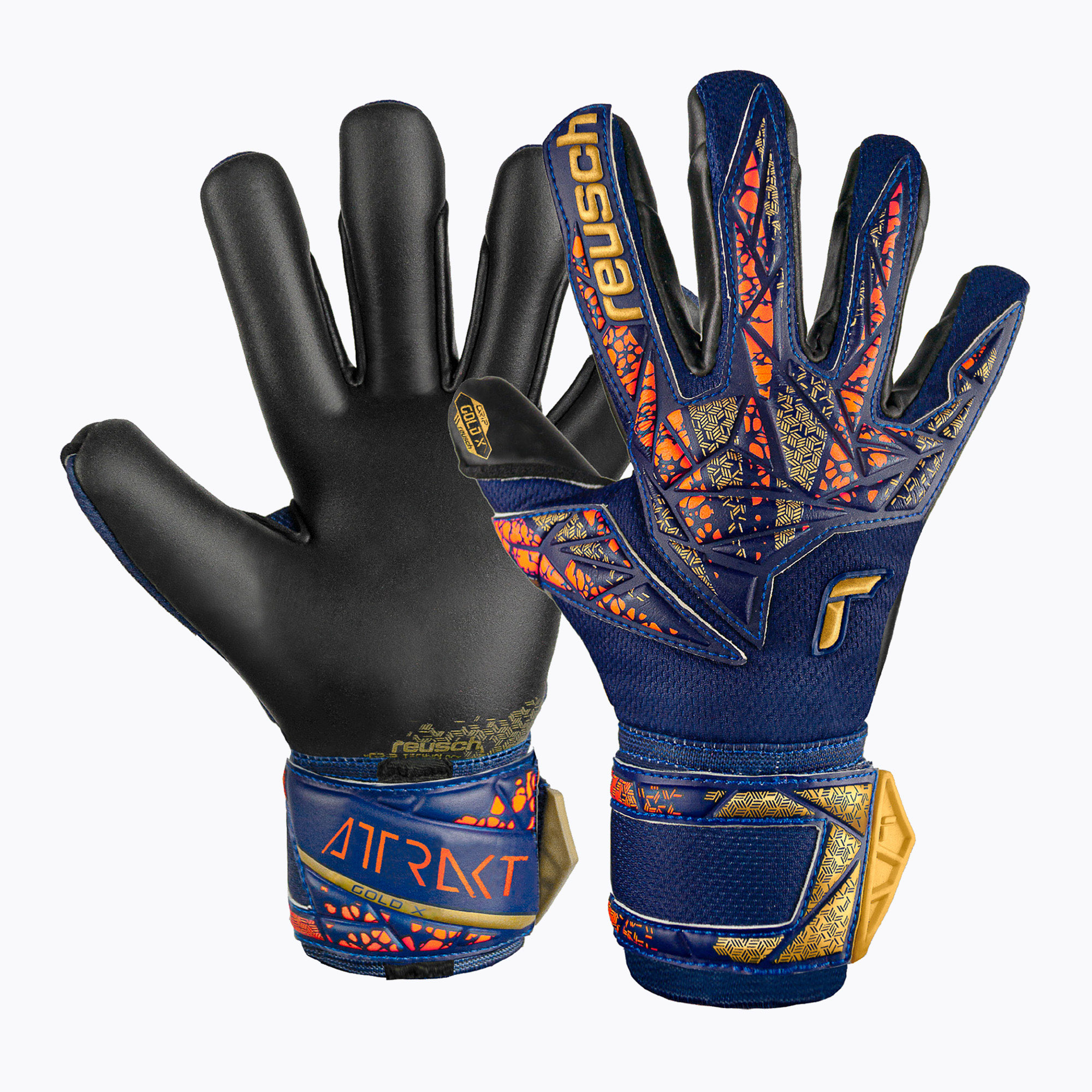 Вратарски ръкавици Reusch Attrakt Gold X premium blue/gold/black