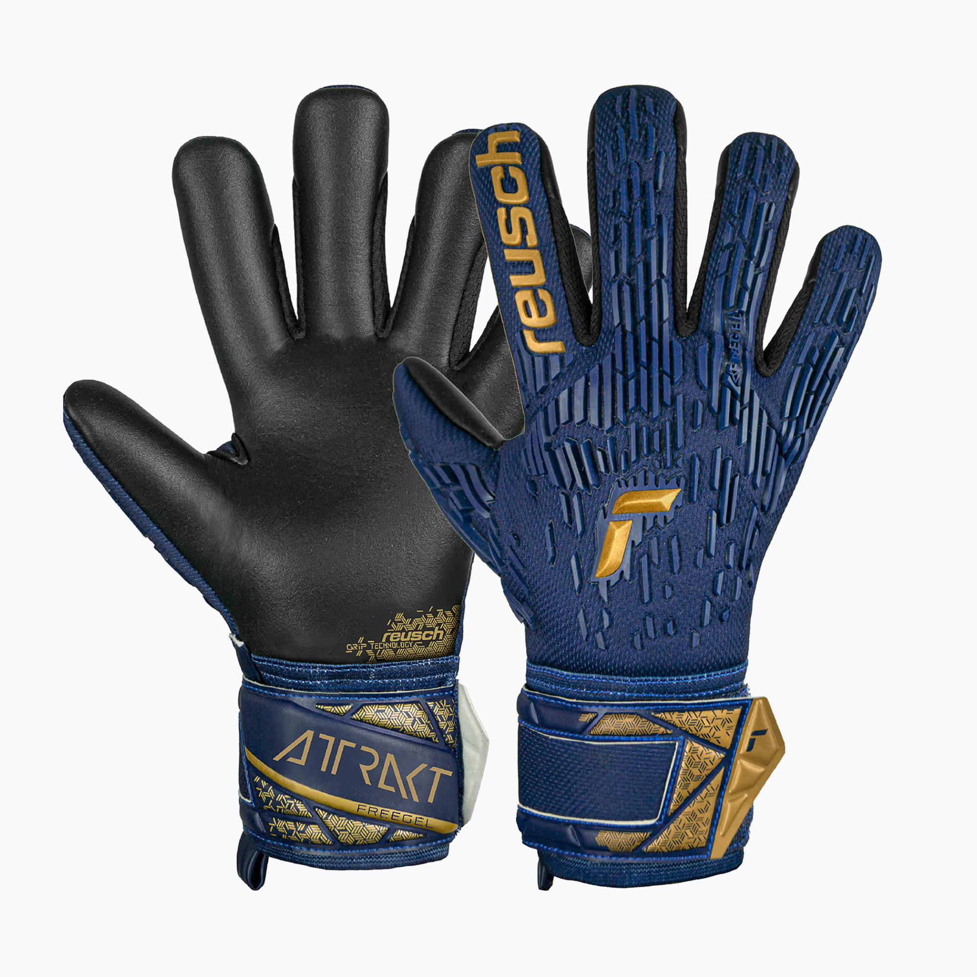 Вратарски ръкавици Reusch Attrakt Freegel Silver premium blue/gold/black