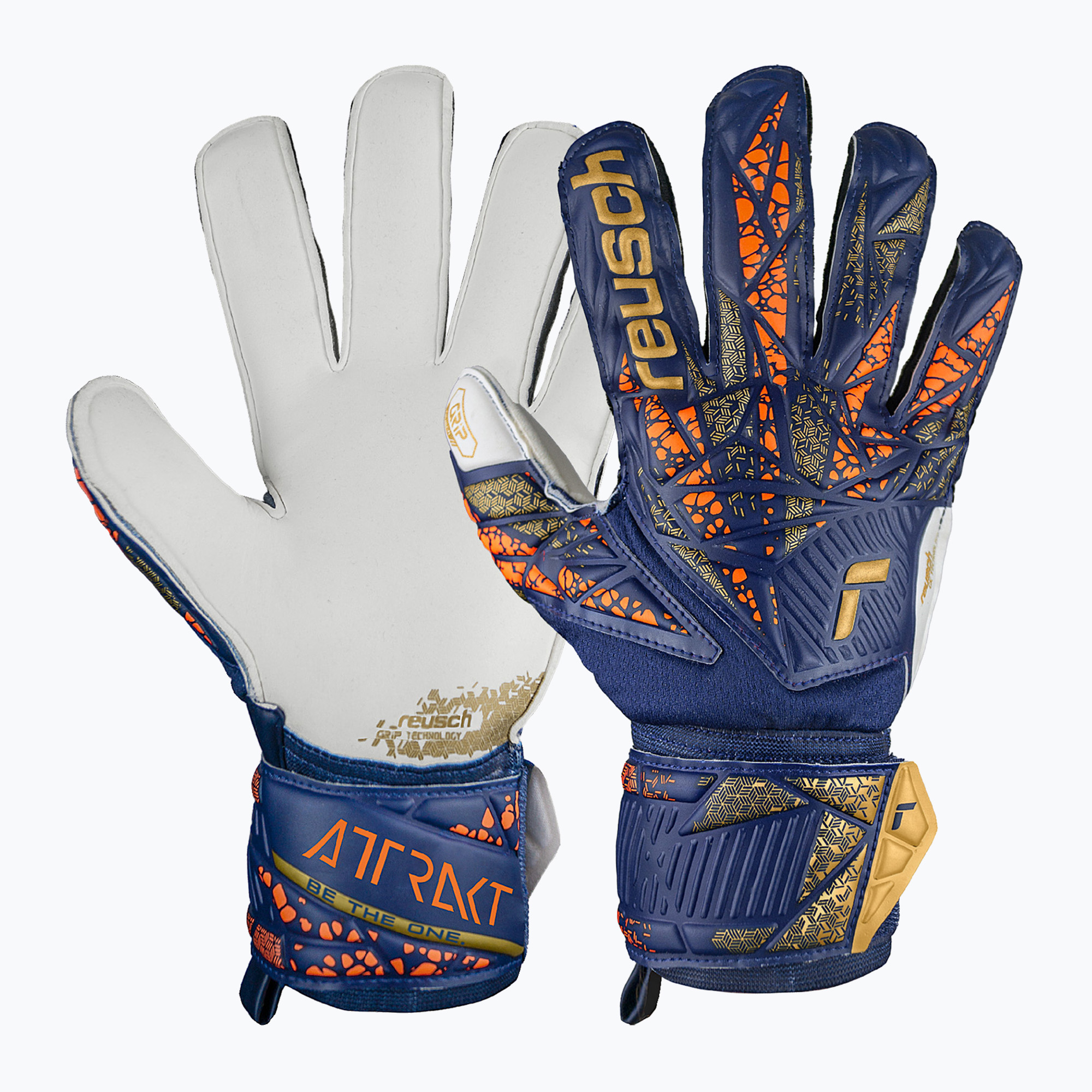 Вратарски ръкавици Reusch Attrakt Grip premium blue/gold