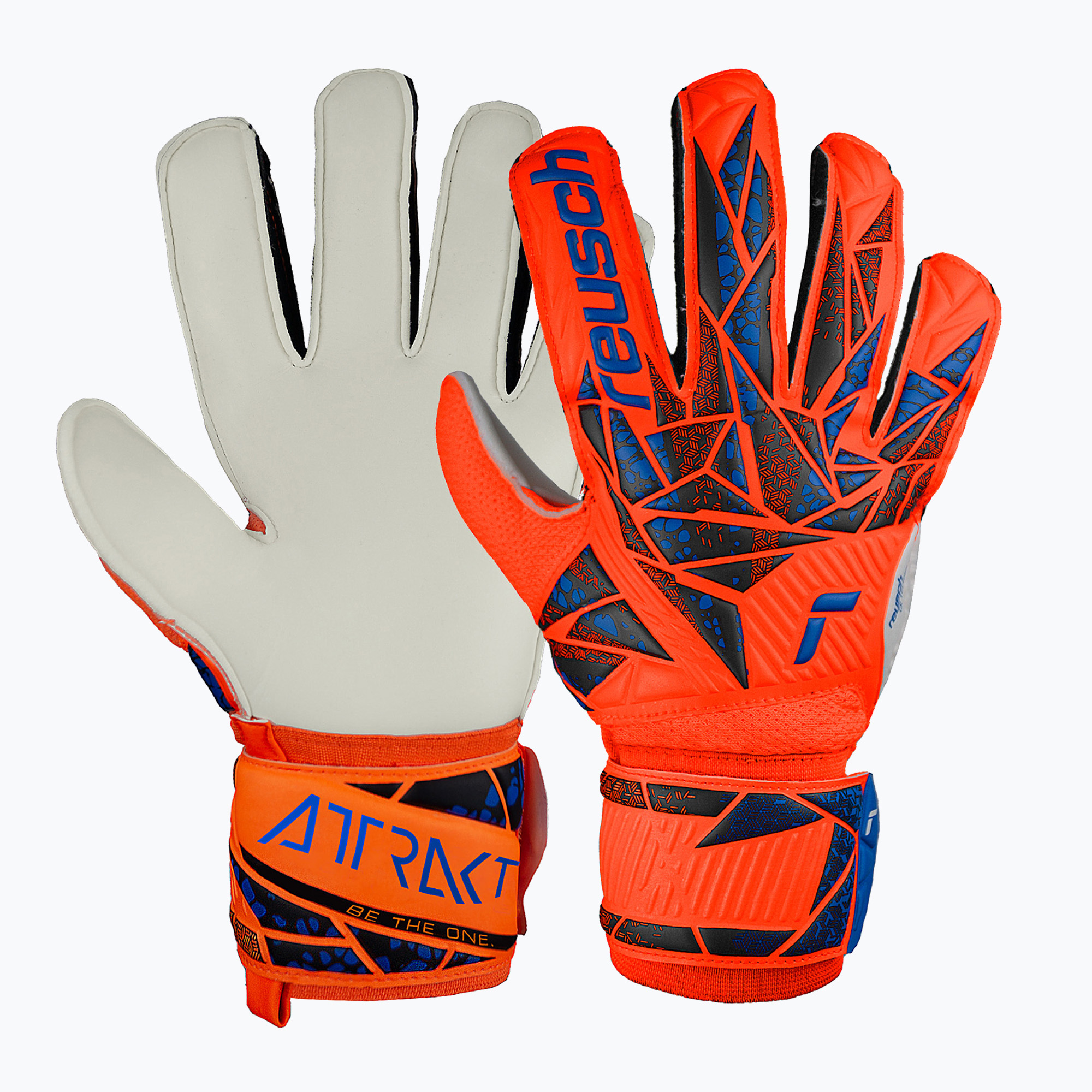 Вратарски ръкавици Reusch Attrakt Solid hyper orange/electric blue