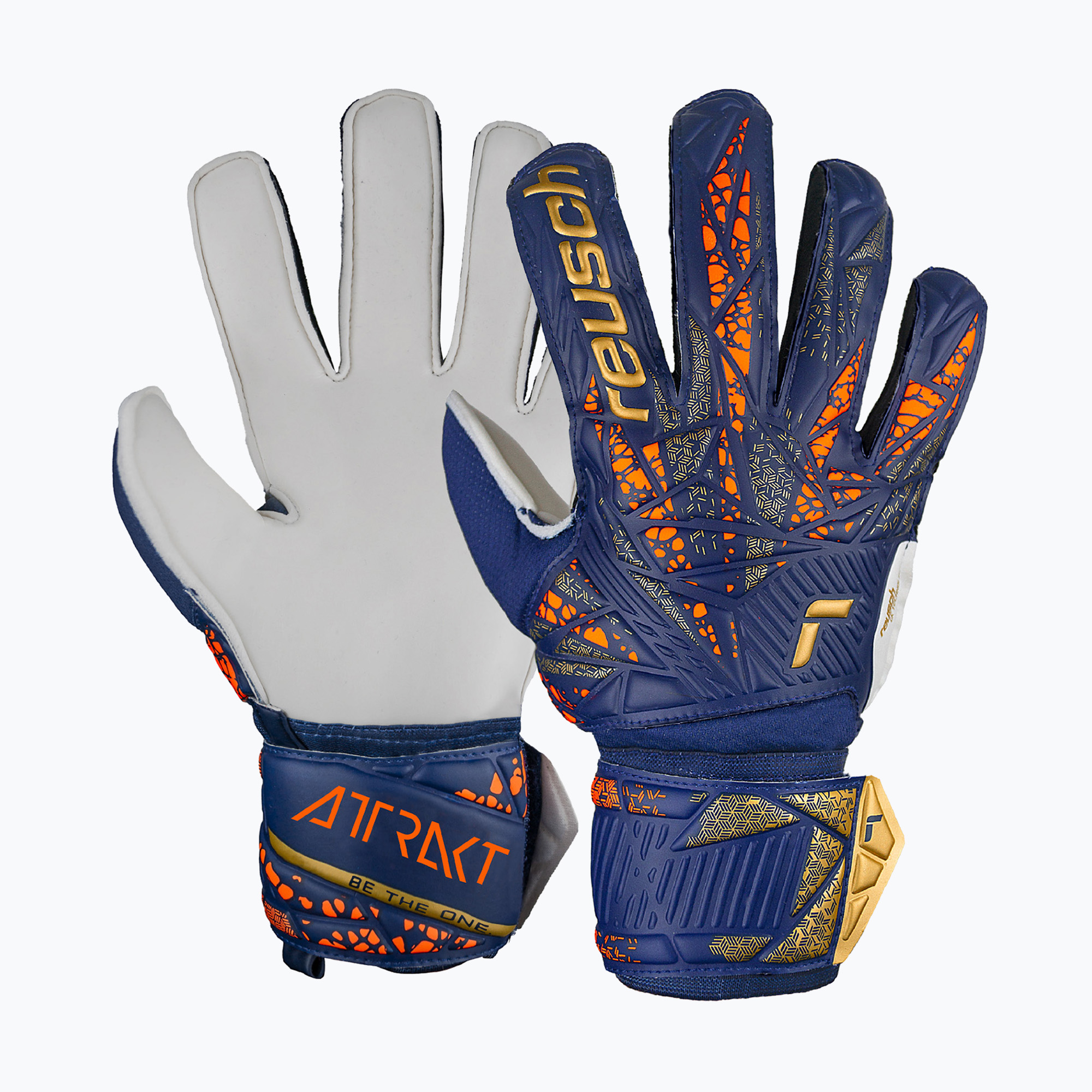 Вратарски ръкавици Reusch Attrakt Solid premium blue/gold
