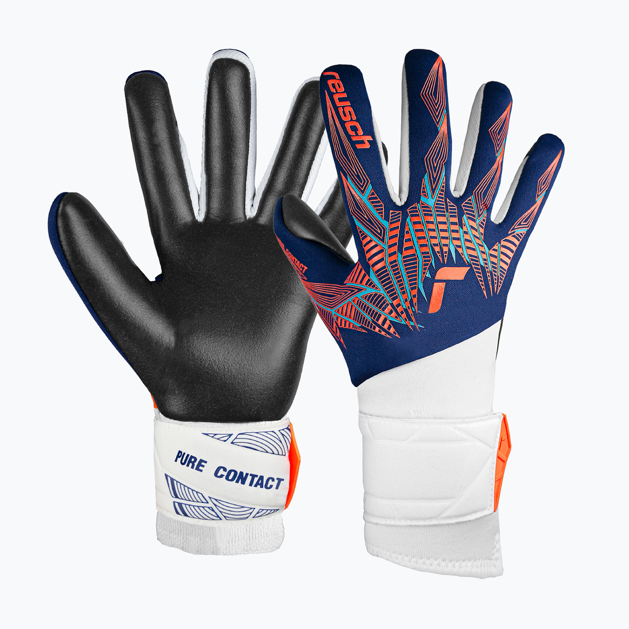 Вратарски ръкавици Reusch Pure Contact Silver premium blue/electric orange/black