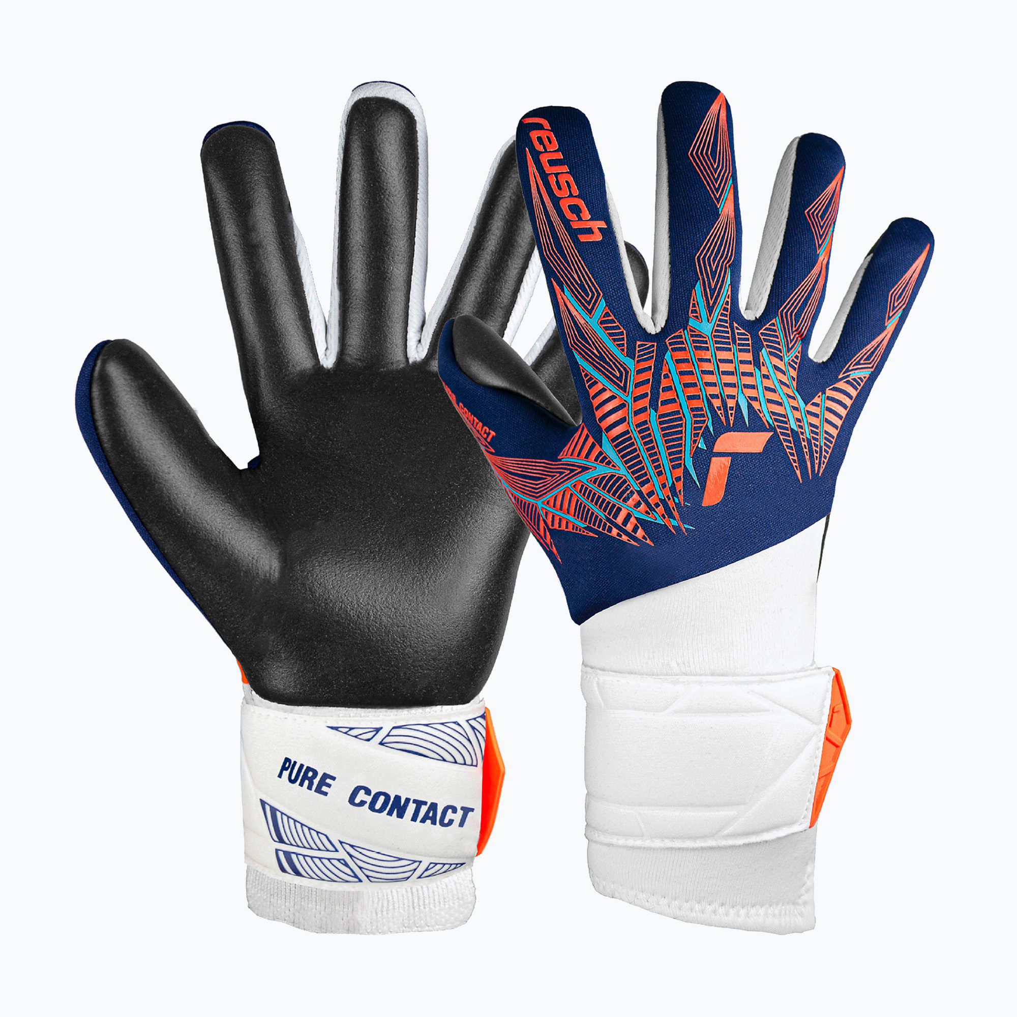 Детски вратарски ръкавици Reusch Pure Contact Silver Junior premium blue/electric orange/black