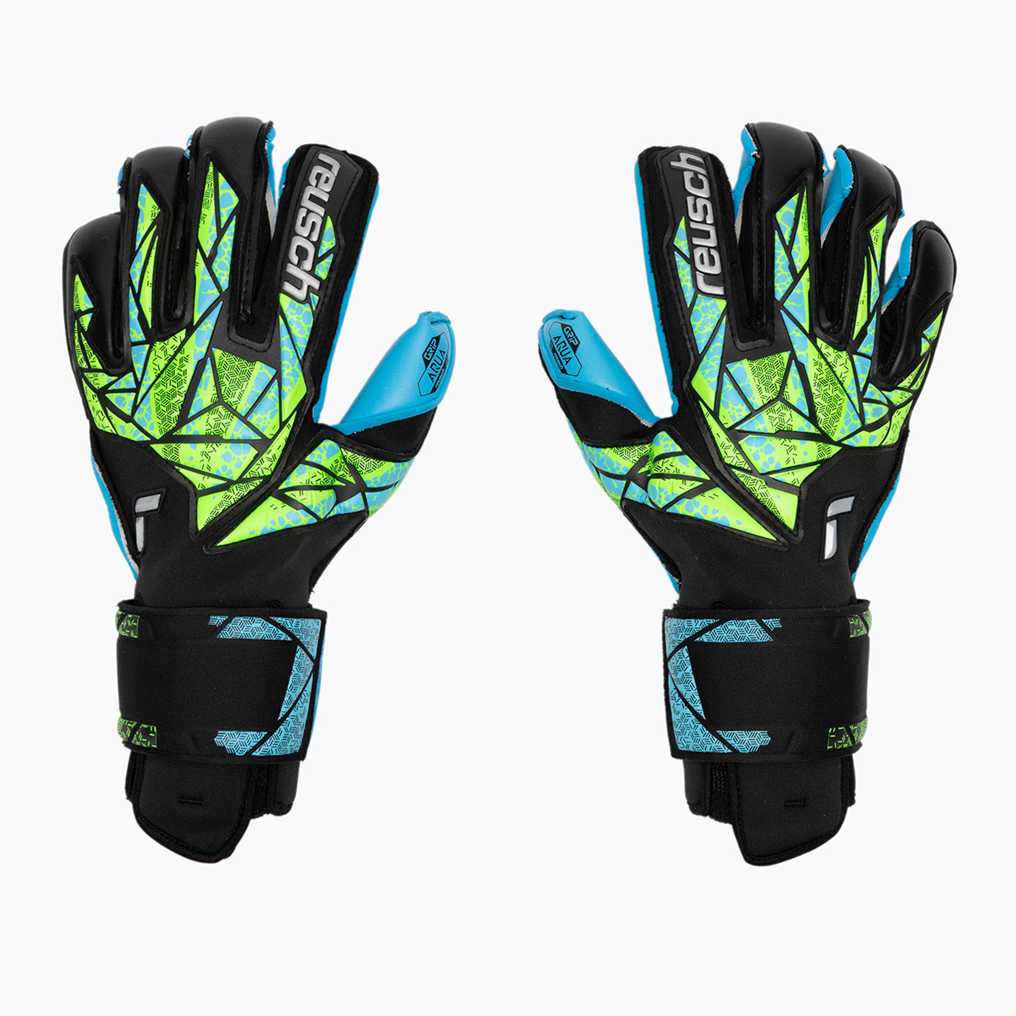 Вратарски ръкавици Reusch Attrakt Aqua Evolution черни/флуоресцентни/аква