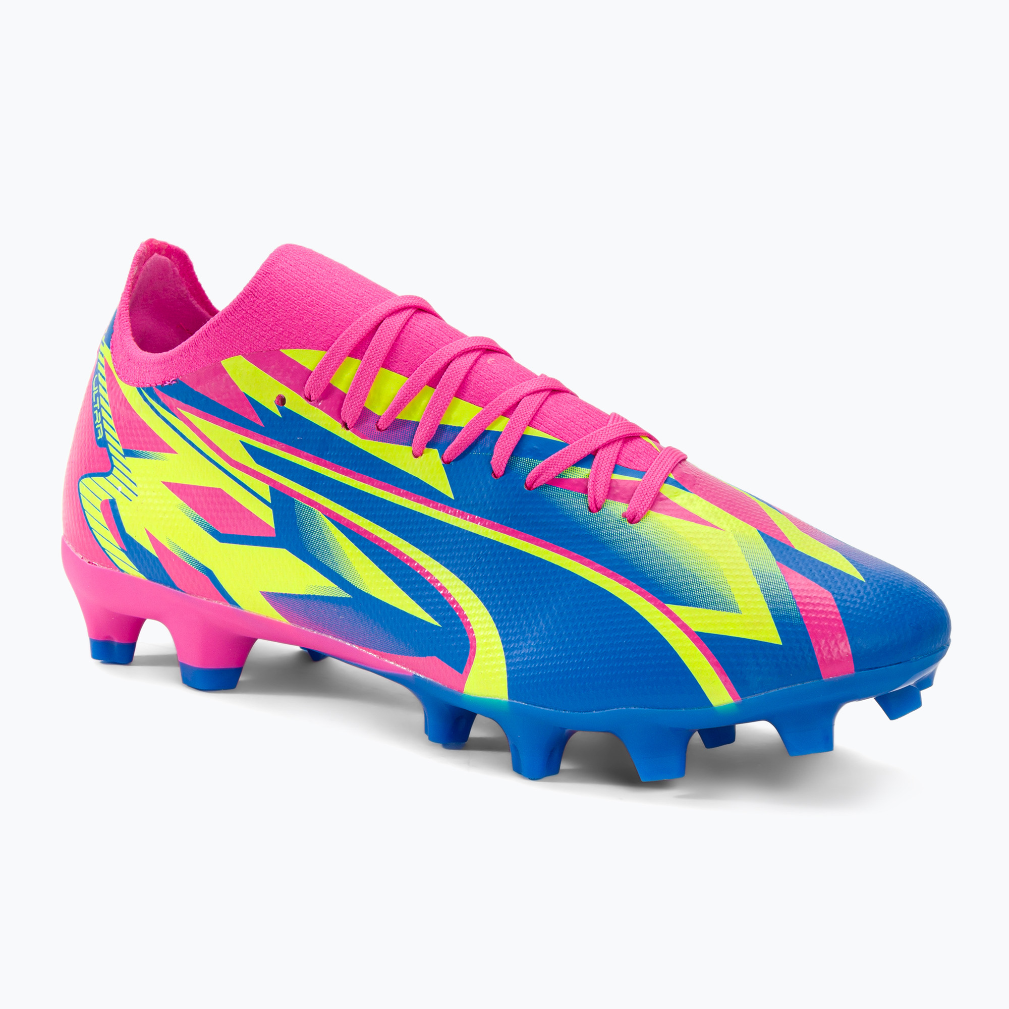 PUMA Ultra Match Energy FG/AG мъжки футболни обувки луминисцентно розово/жълто алармено/ултра синьо