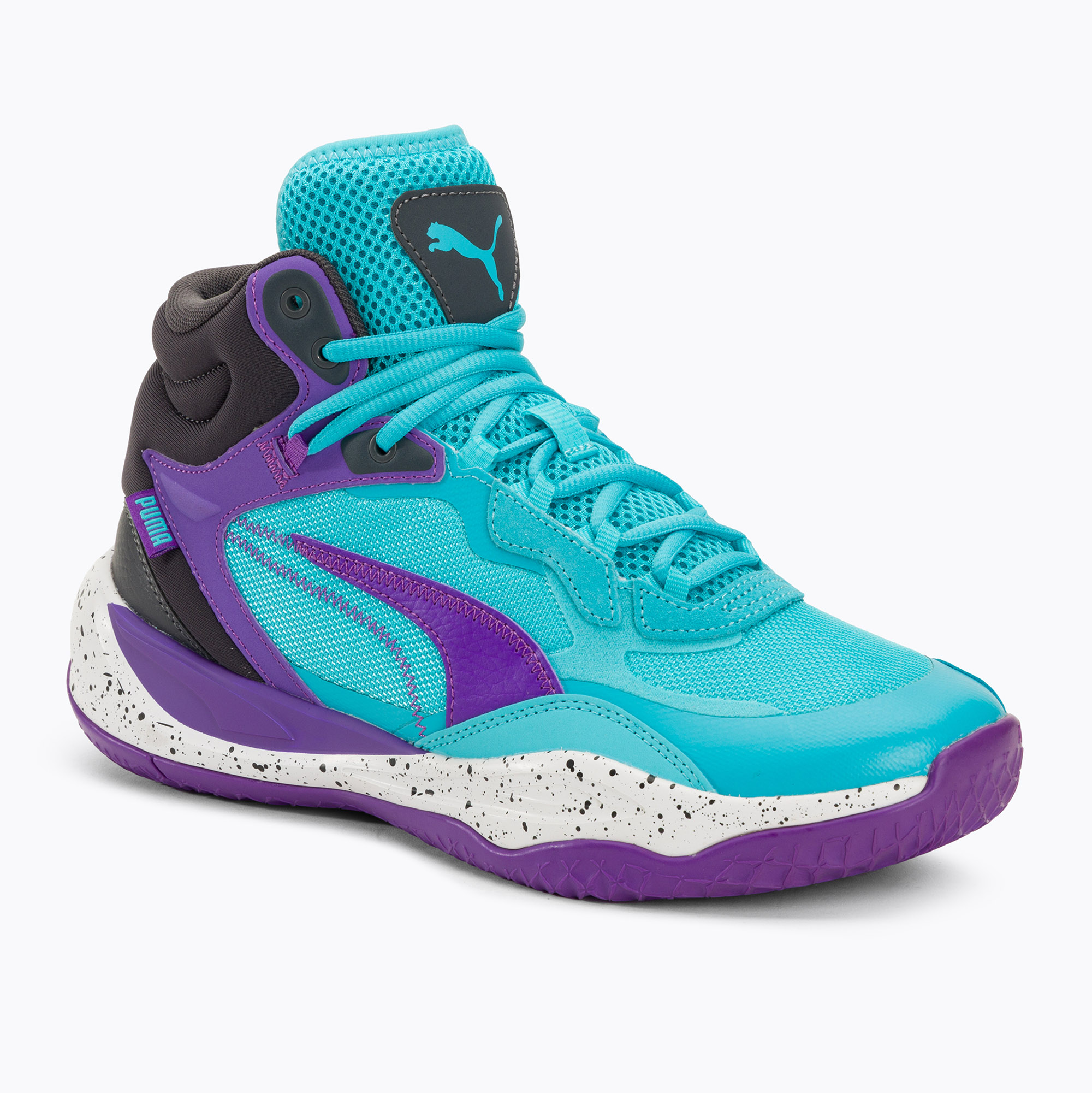 Мъжки баскетболни обувки PUMA Playmaker Pro Mid purple glimmer/bright aqua/strong grey/white