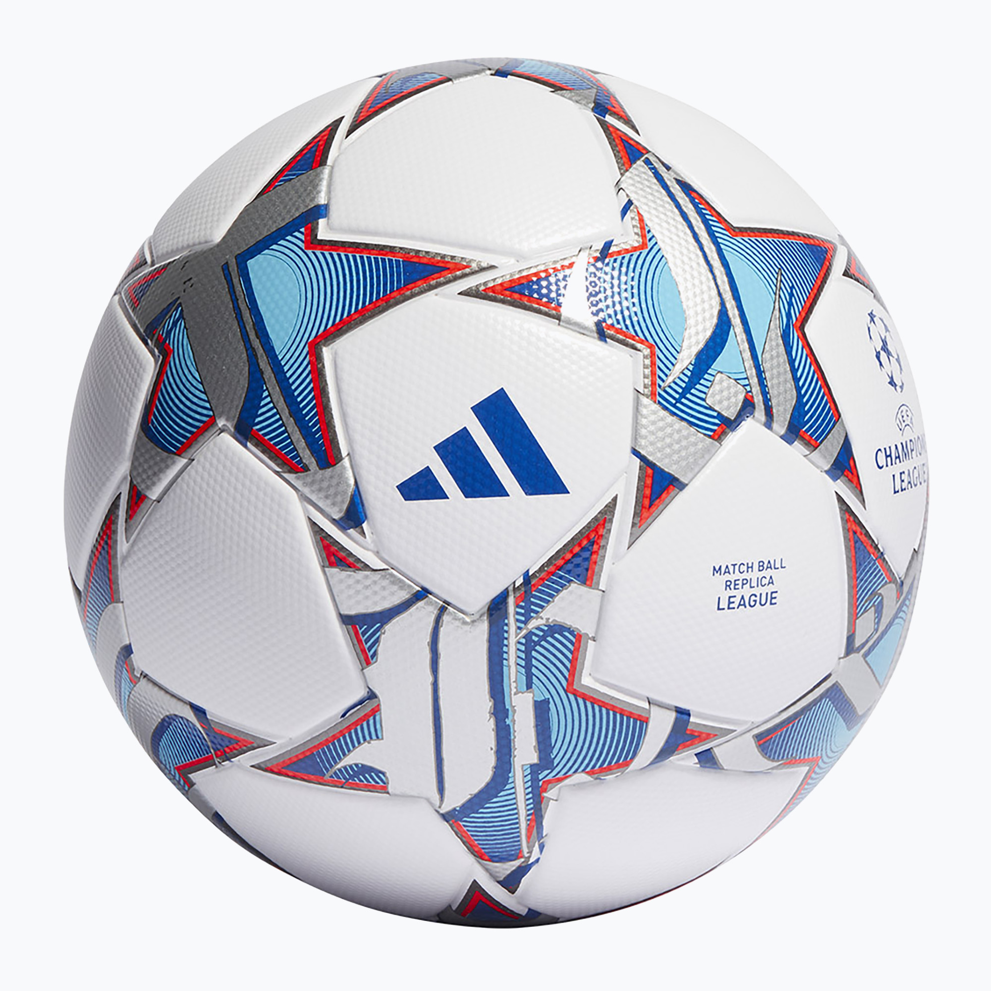 adidas UCL League 23/24 white/silver metallic/bright cyan size 5 football