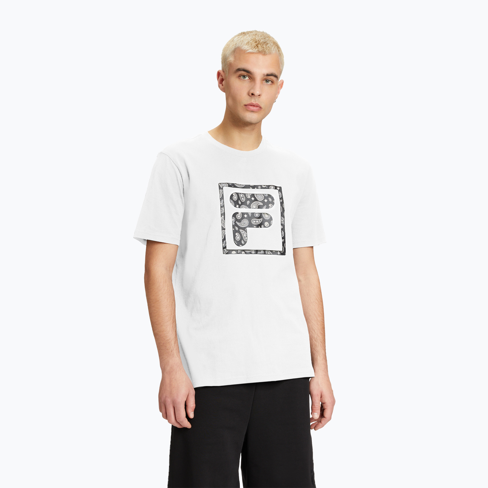 FILA Longyan Graphic ярко бяла мъжка тениска