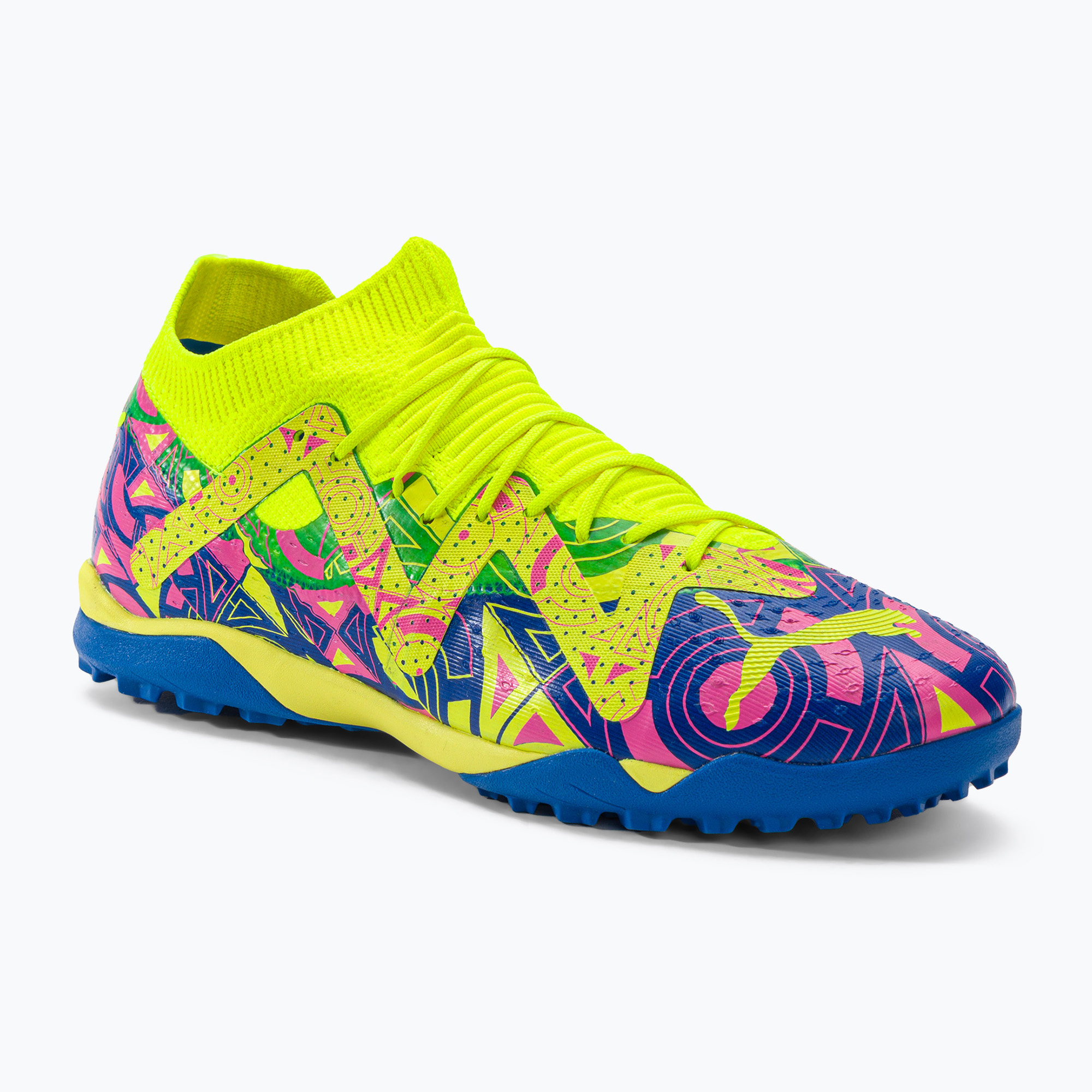 PUMA Future Match Energy TT мъжки футболни обувки ултра синьо/жълто алармено/светло розово