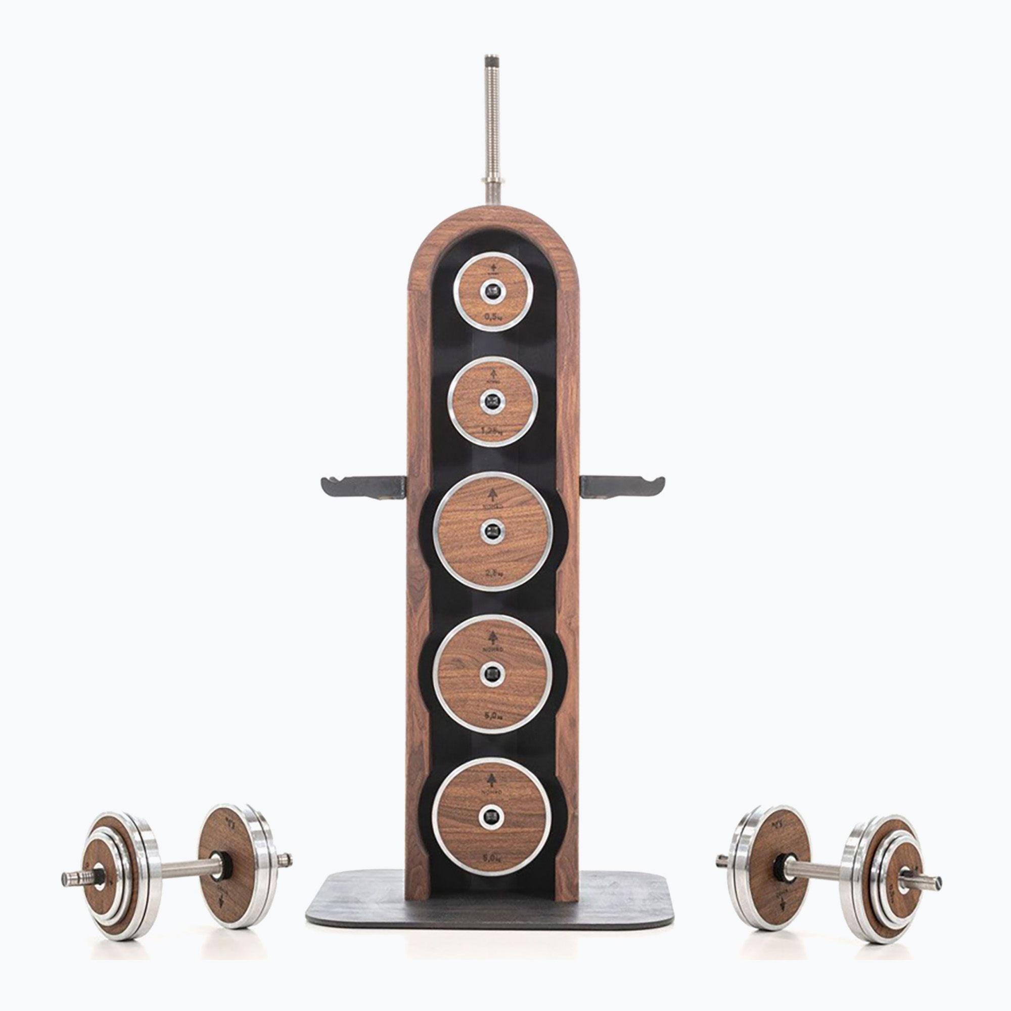 Комплект тежести със стойка NOHrD WeightPlate Tower Oxbridge Cherry