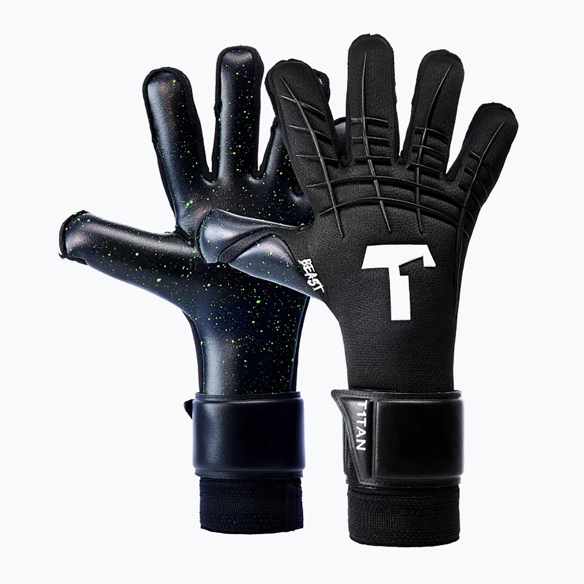 T1TAN Black Beast 3.0 черни вратарски ръкавици