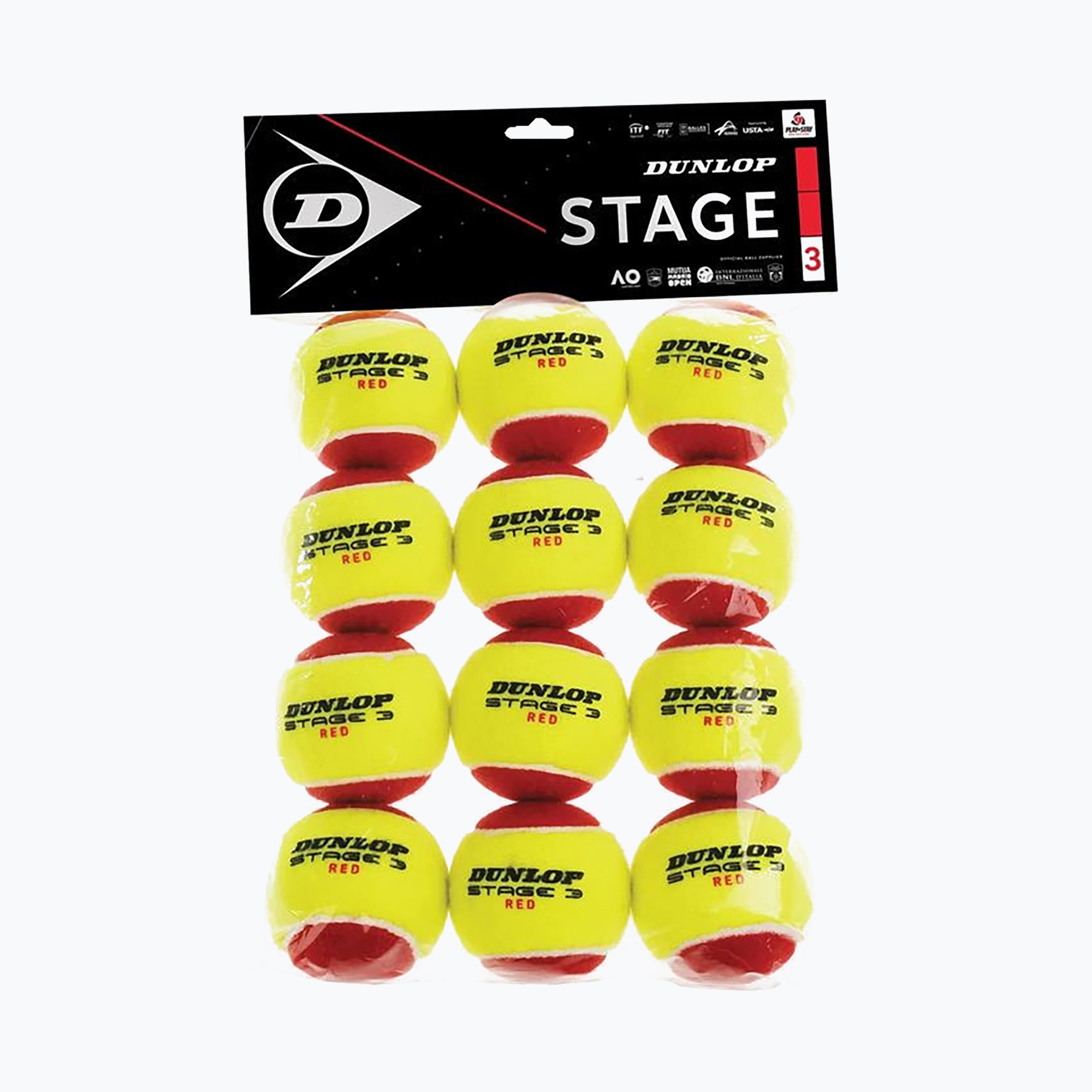 Детски топки за тенис Dunlop Stage 3 12 бр. червено/жълто 601344