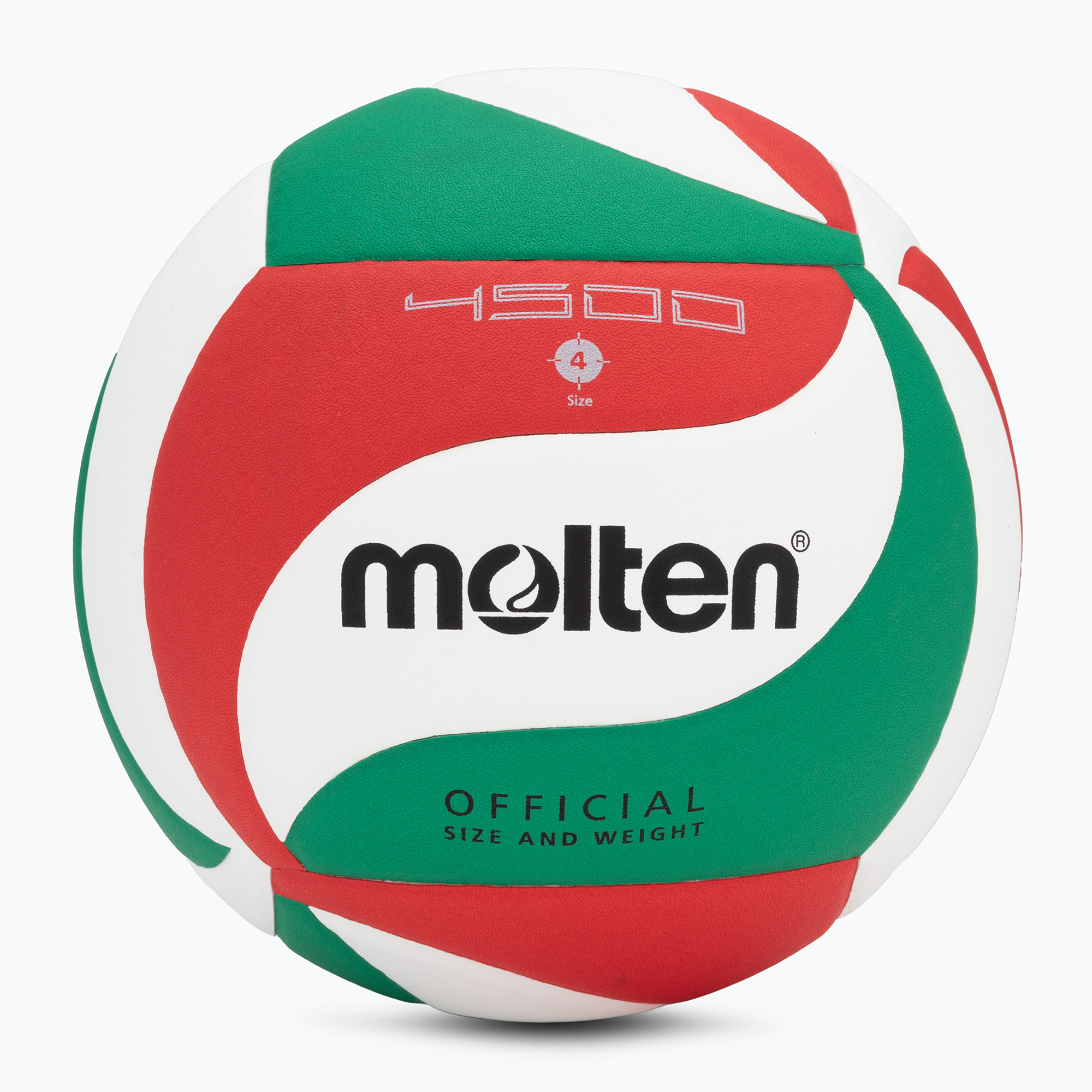 Волейболна топка Molten V4M4500-4 бяла/зелена/червена размер 4