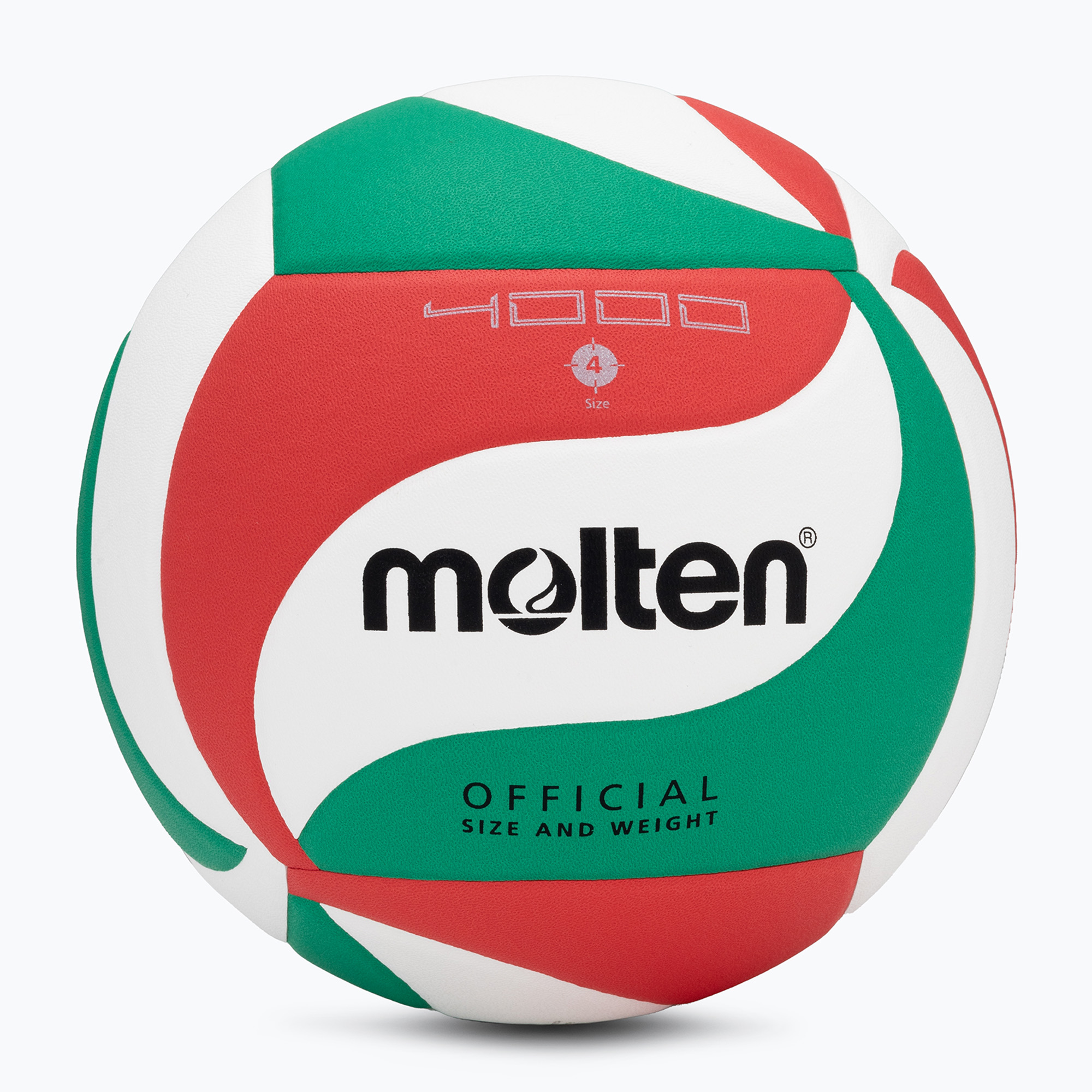Волейболна топка Molten V4M4000-4 бяла/зелена/червена размер 4