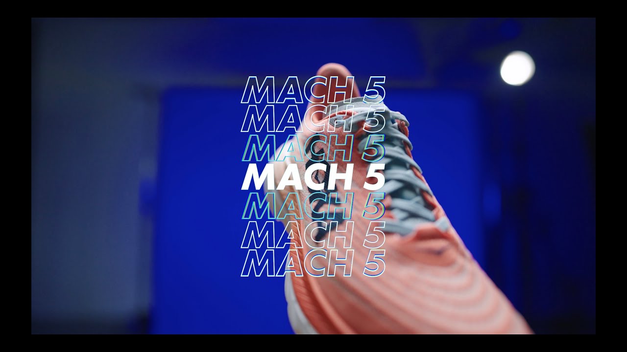 Мъжки обувки за бягане HOKA Mach 5, синьо/жълто 1127893-CEPR