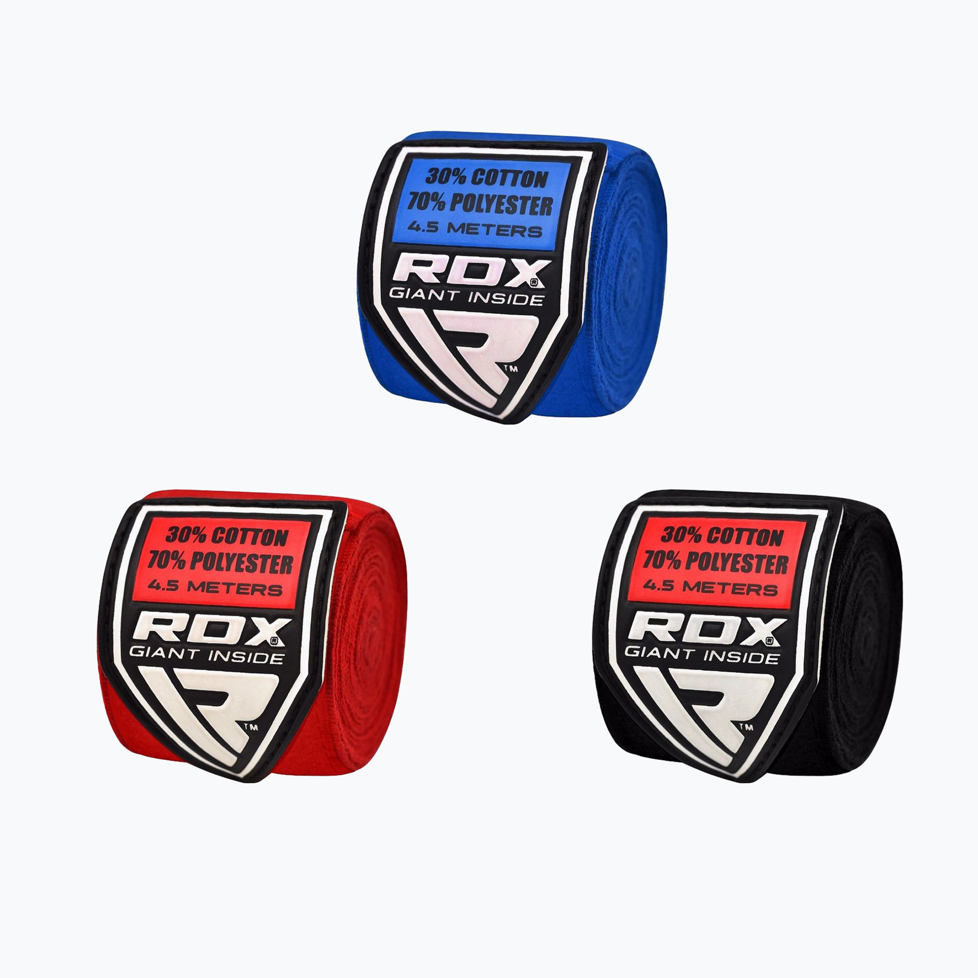Боксови превръзки RDX Обвивки за ръце Combine Plus червено/черно/синьо