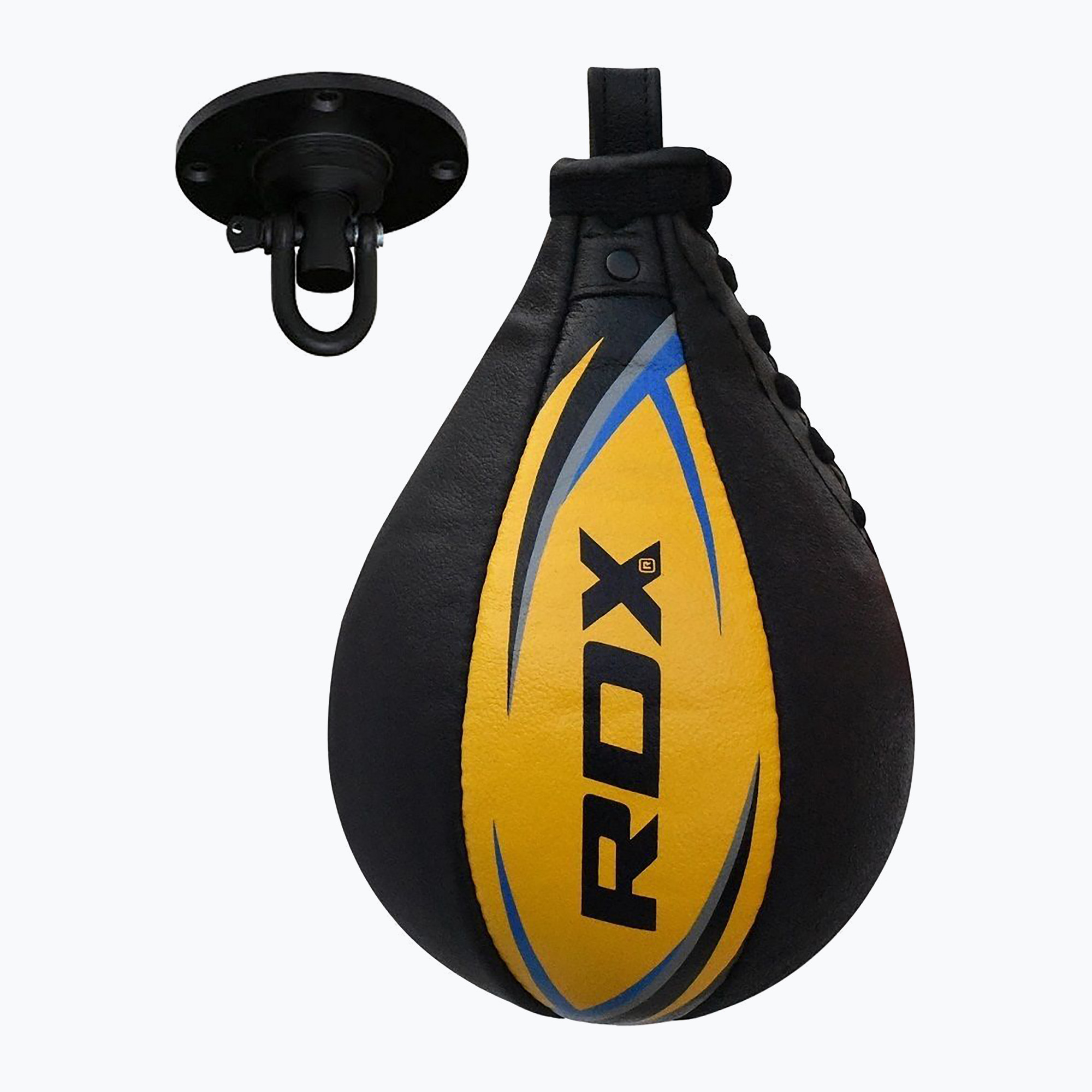 Боксова топка RDX Speed Ball Leather Multi черна и жълта 2SBL-S2YU