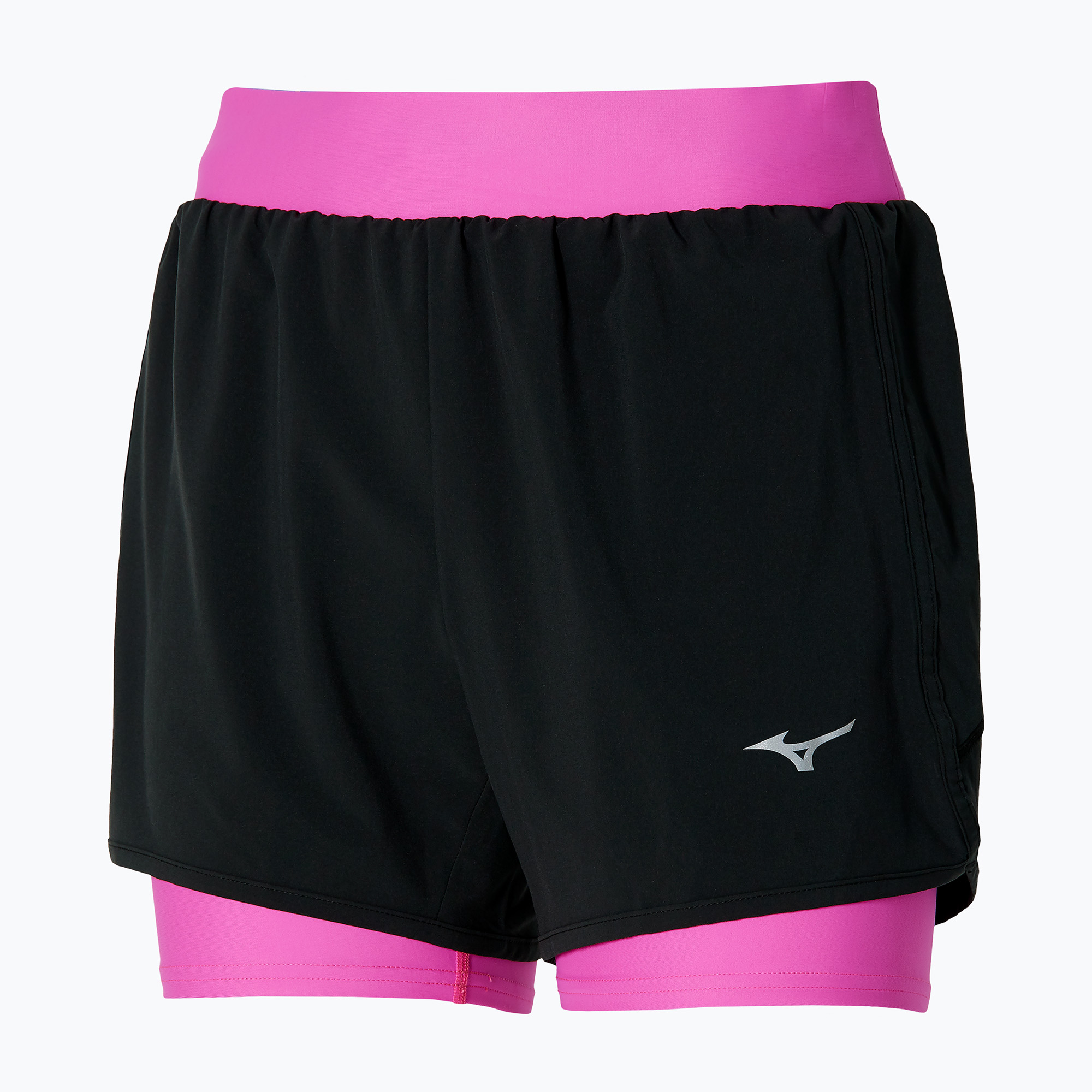 Дамски къси панталони за бягане Mizuno ER 4.5 2in1 black/pink