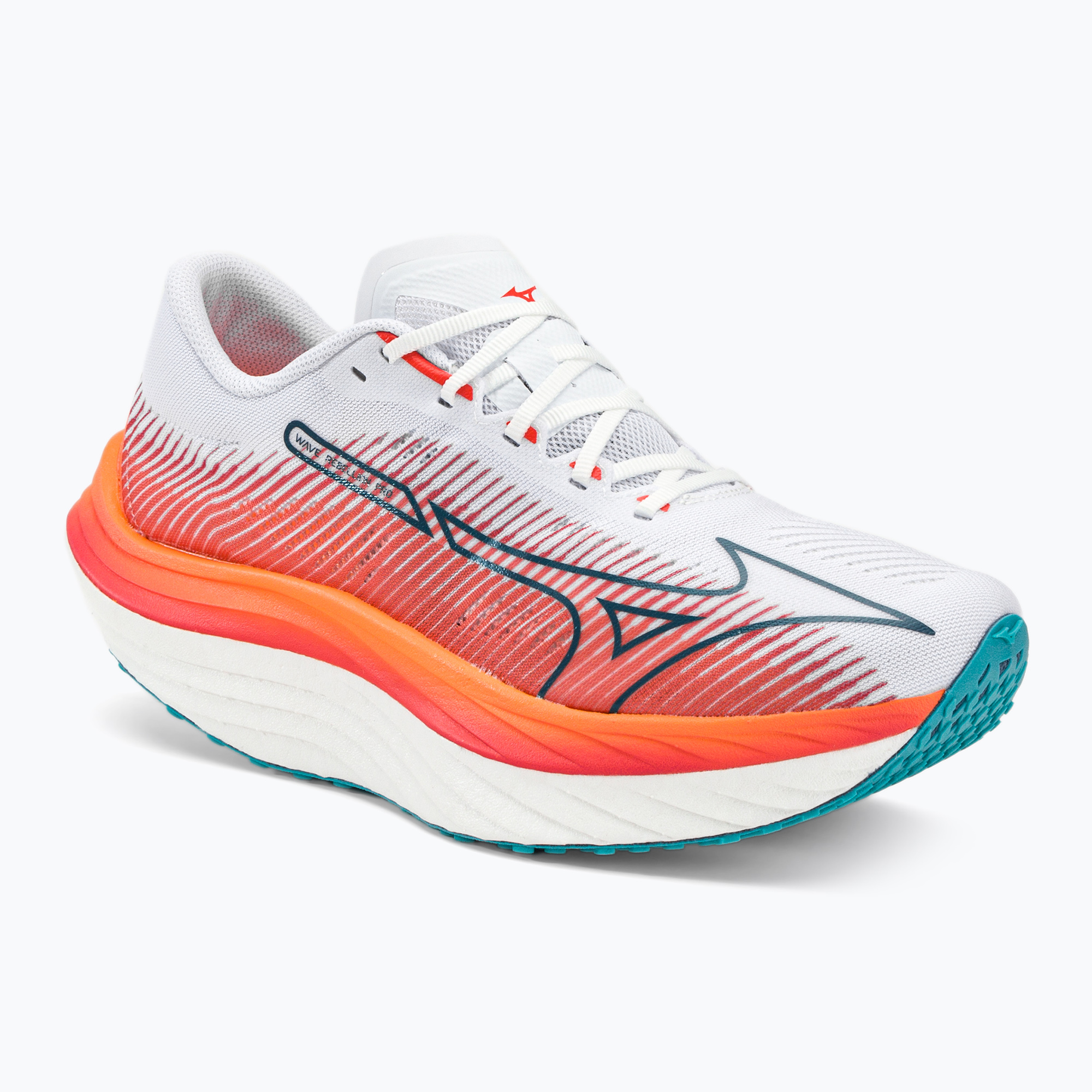 Mizuno Wave Rebellion Pro бяло-оранжеви обувки за бягане J1GC231701