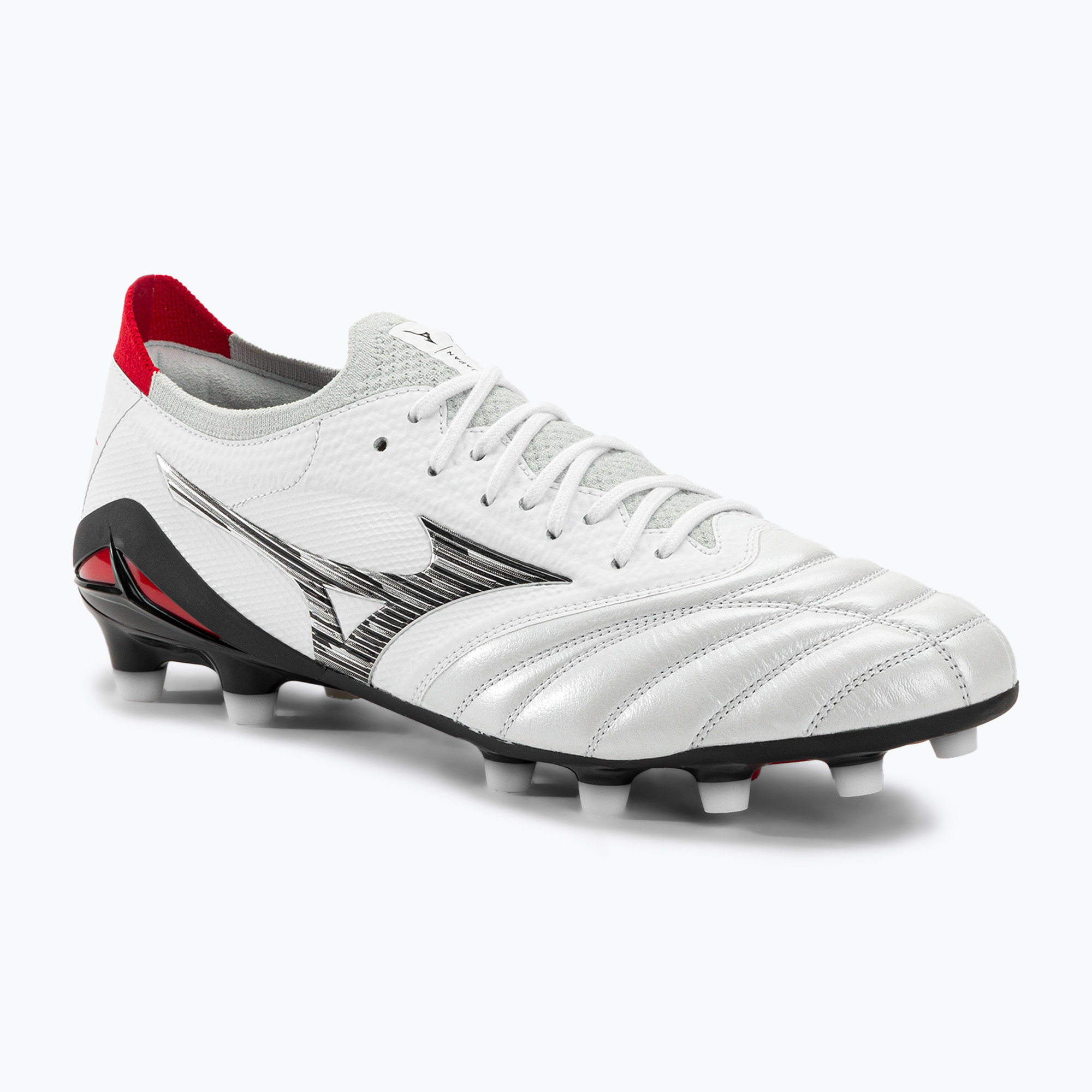 Mizuno Morelia Neo IV Beta JP MD мъжки футболни обувки бяло/черно/китайско червено