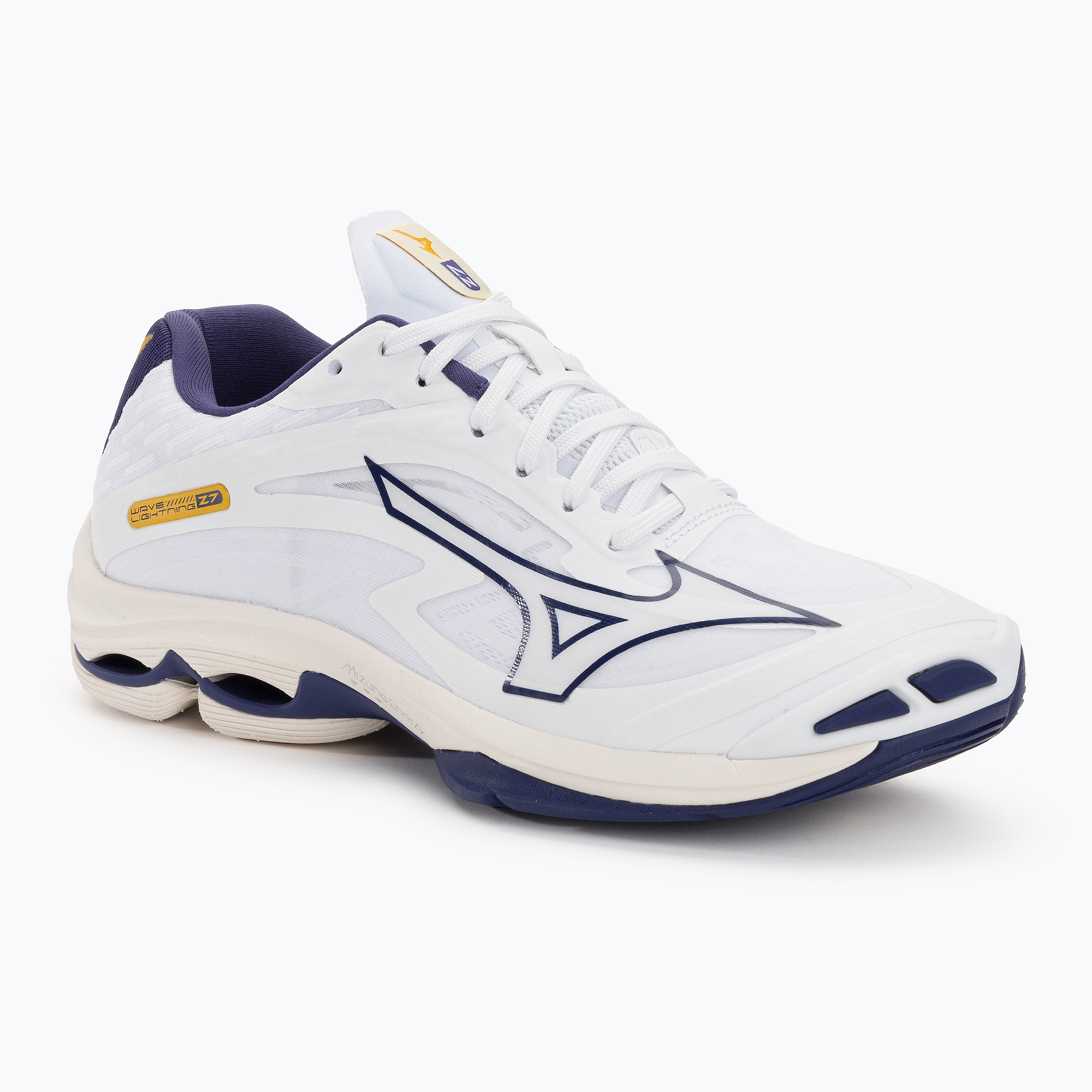 Мъжки обувки за волейбол Mizuno Wave Lightning Z7 white / blue ribbon / mp gold