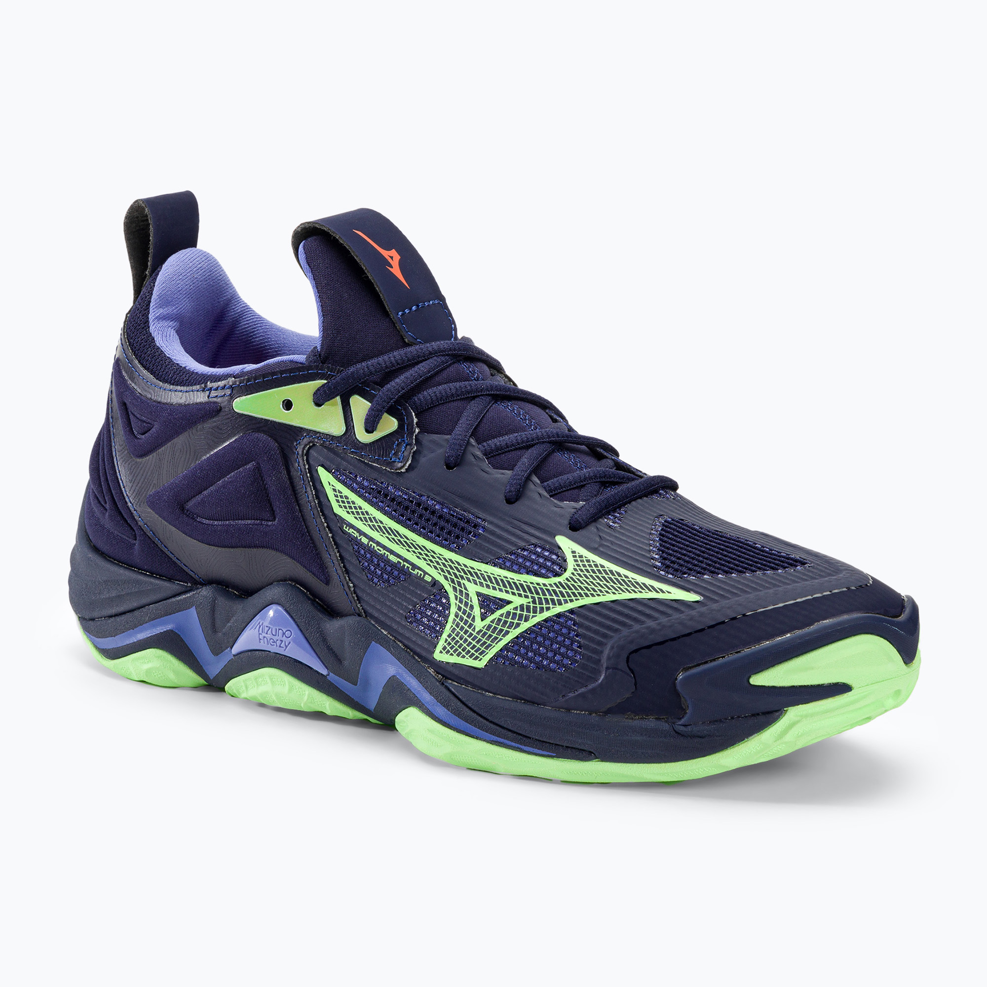 Мъжки обувки за волейбол Mizuno Wave Momentum 3 evening blue / tech green / lolite