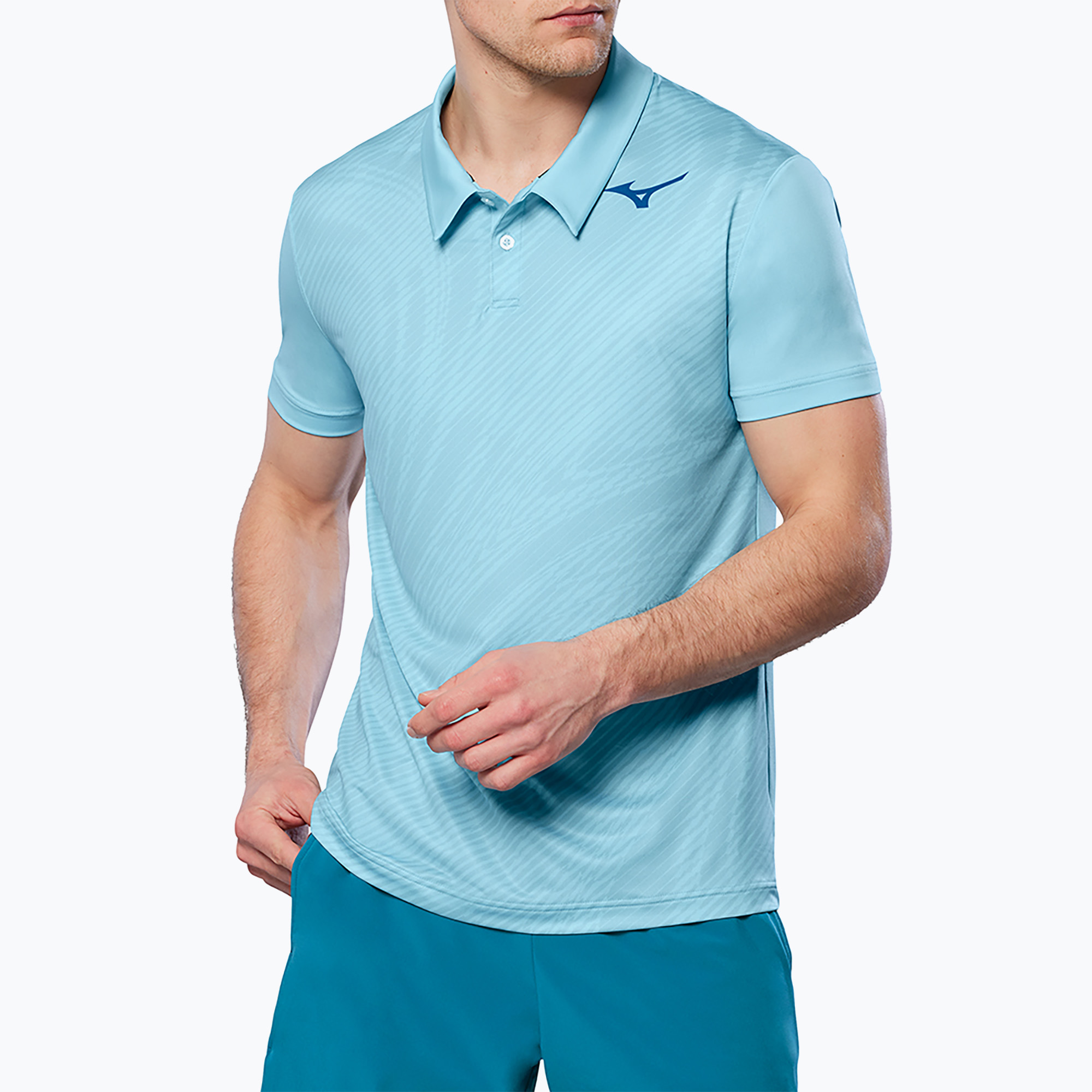 Мъжка тенис поло тениска Mizuno Charge Shadow Polo blue glow