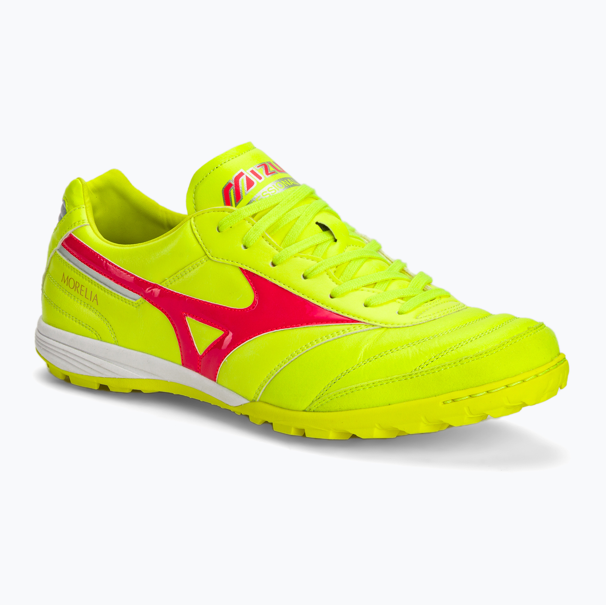 Mizuno Morelia Sala Elite TF safety yellow/fiery coral 2/galaxy silver мъжки футболни обувки