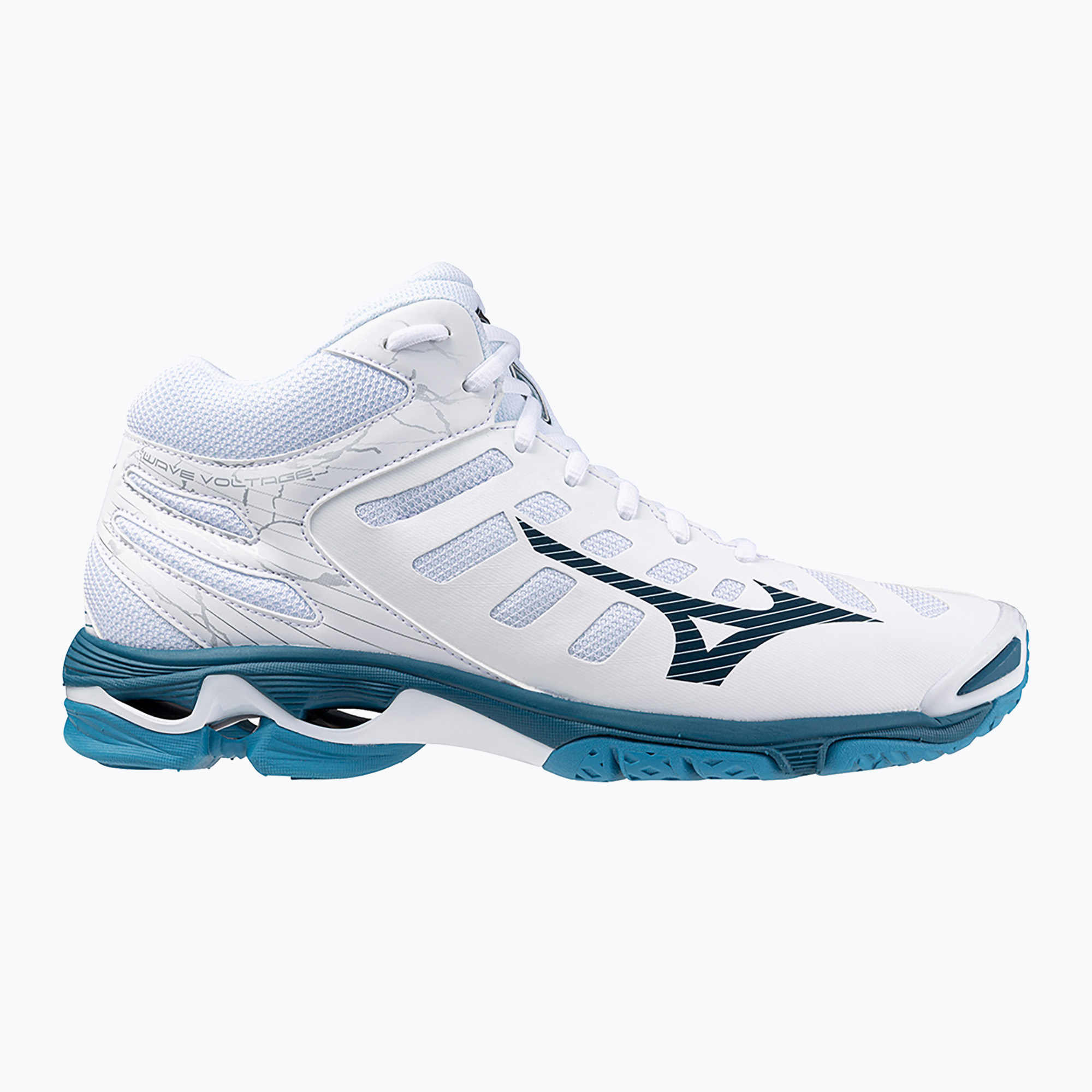Мъжки обувки за волейбол Mizuno Wave Mid Voltage white/sailor blue/silver