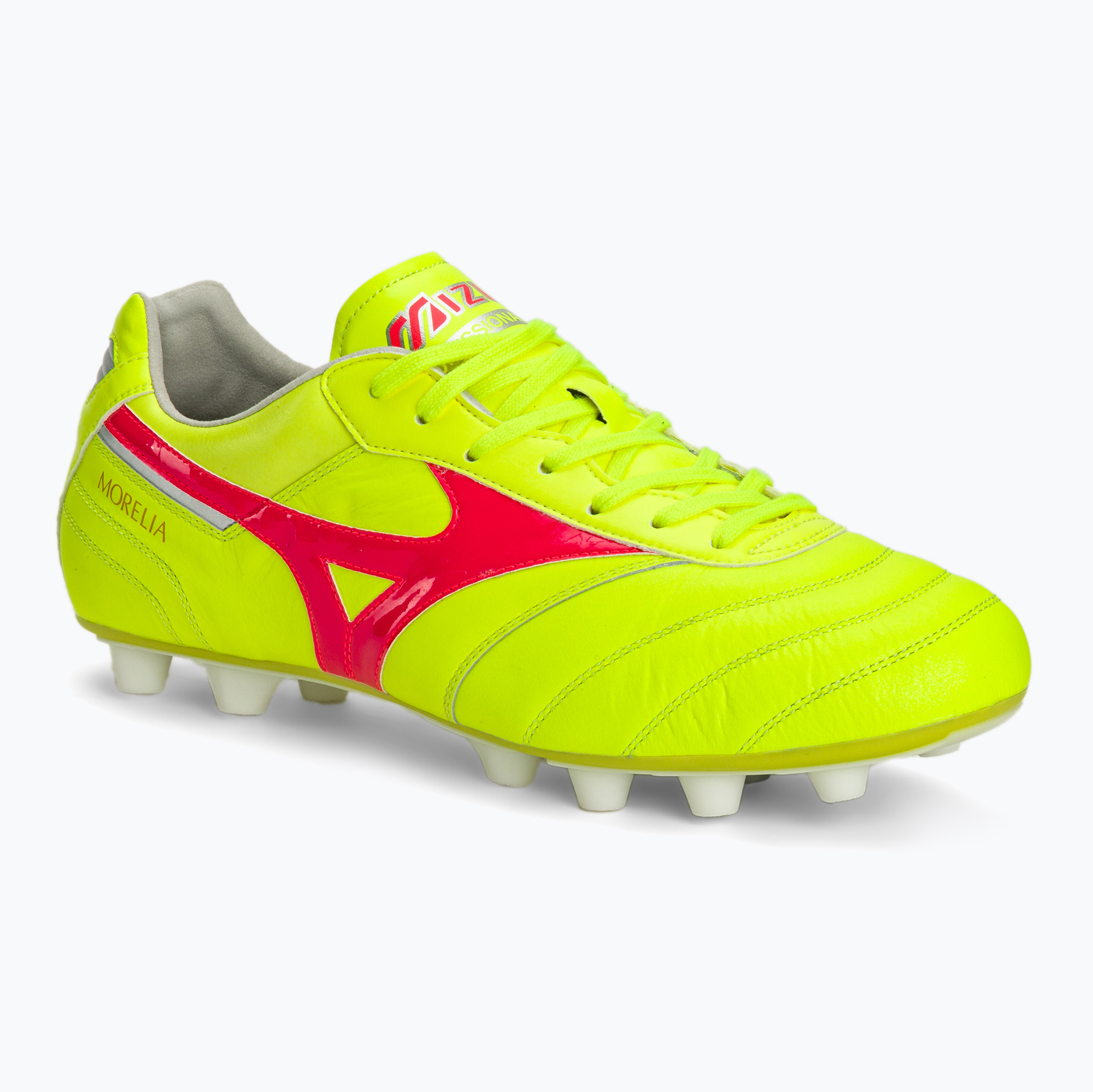 Мъжки футболни обувки Mizuno Morelia II Elite MD safety yellow/fiery coral 2/galaxy silver