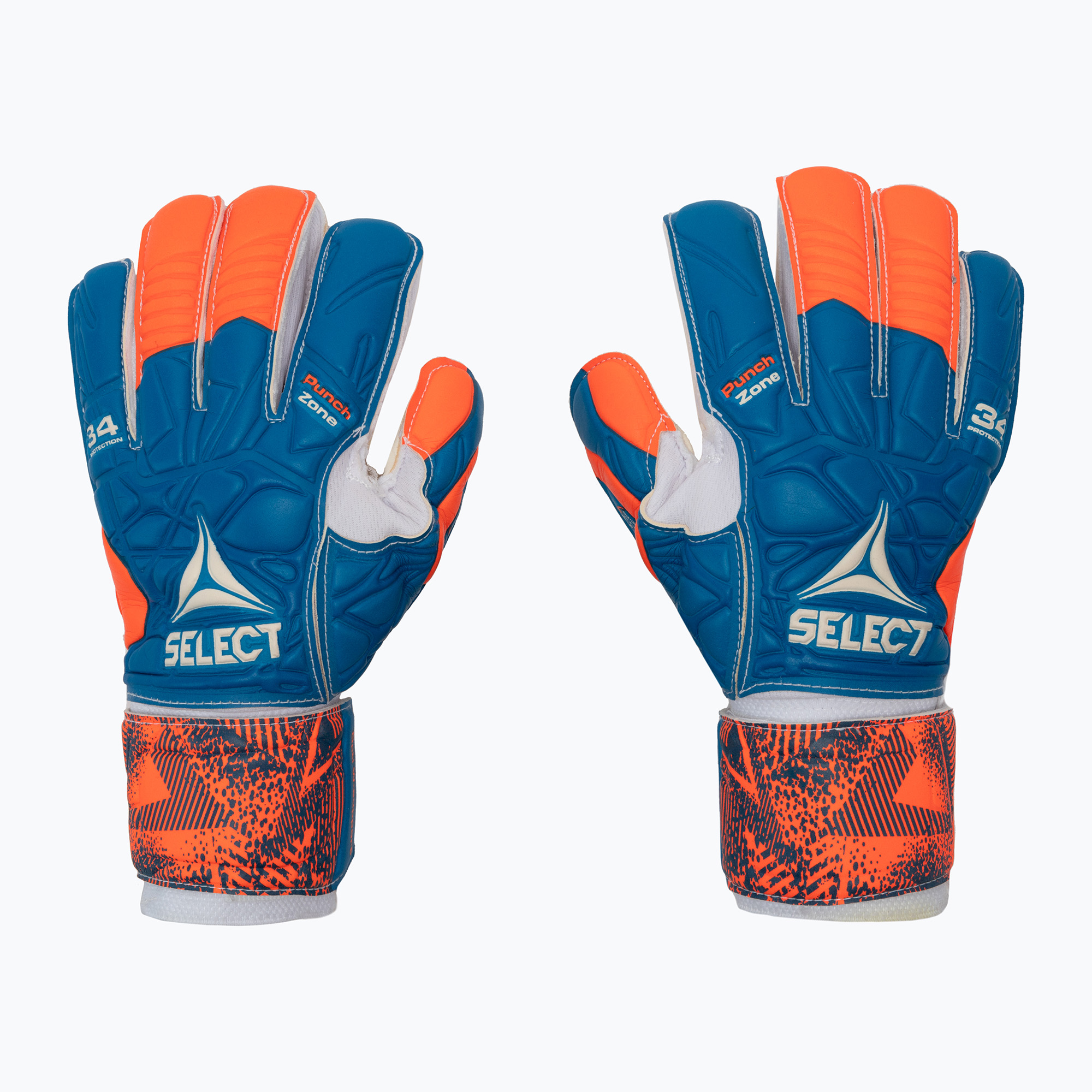 SELECT 34 Защитни вратарски ръкавици 2019 синьо и бяло 500046