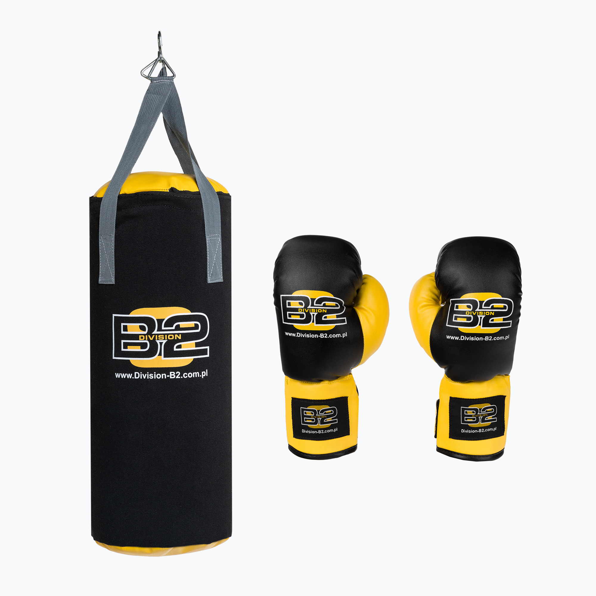 Детски боксов комплект Division B-2 7 кг чувал   6oz боксови ръкавици черен DIV-JBS0002
