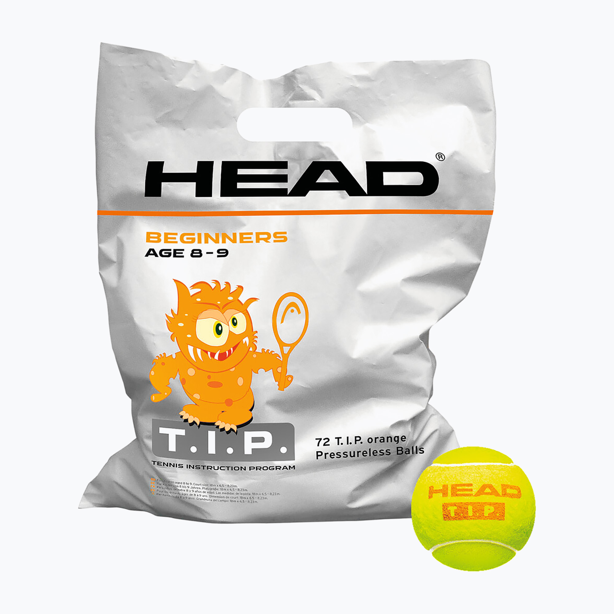 HEAD Tip Orange 72 детски топки за тенис в оранжево и зелено 578270