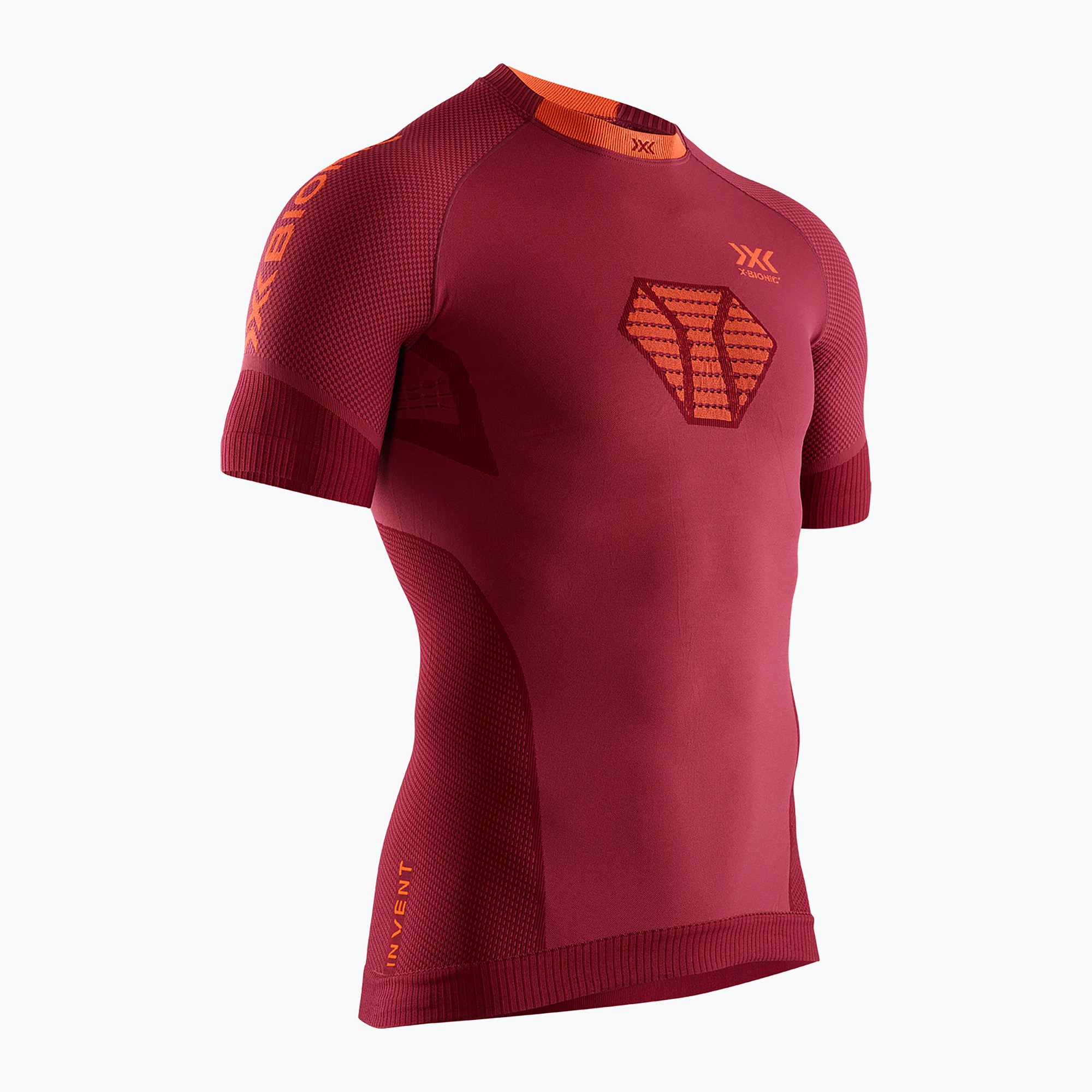 Мъжка тениска за бягане X-Bionic Invent 4.0 Run Speed namib red/curcuma orange