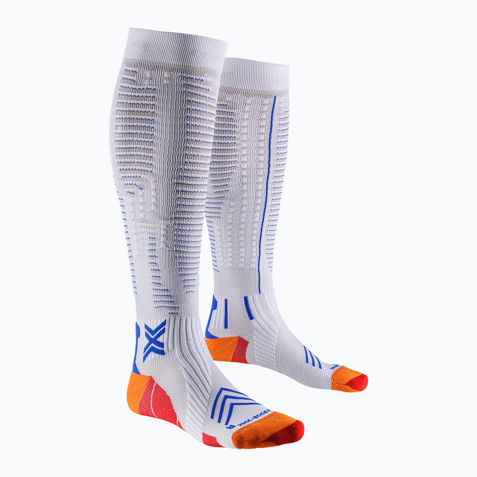 Мъжки чорапи за бягане X-Socks Run Expert Effektor OTC бели/оранжеви/сини