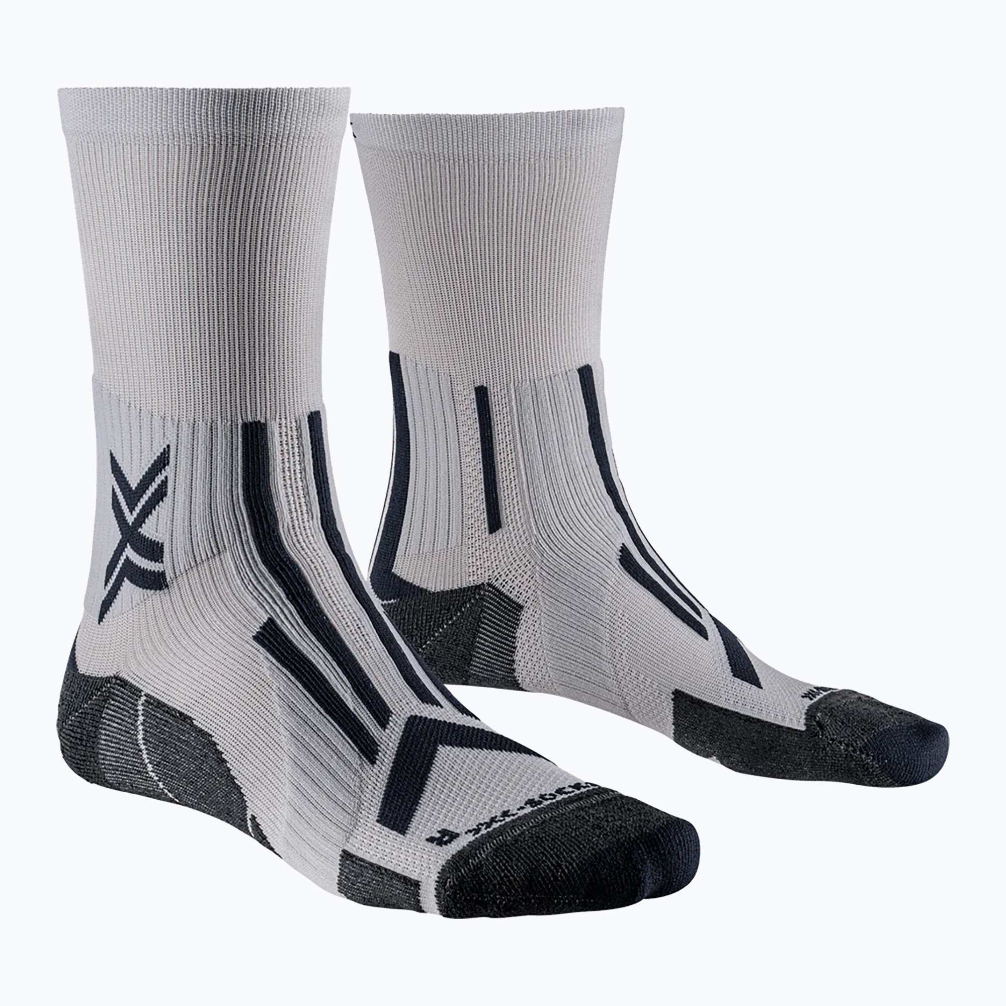 Мъжки чорапи за бягане X-Socks Trailrun Perform Crew pearl grey/charcoal