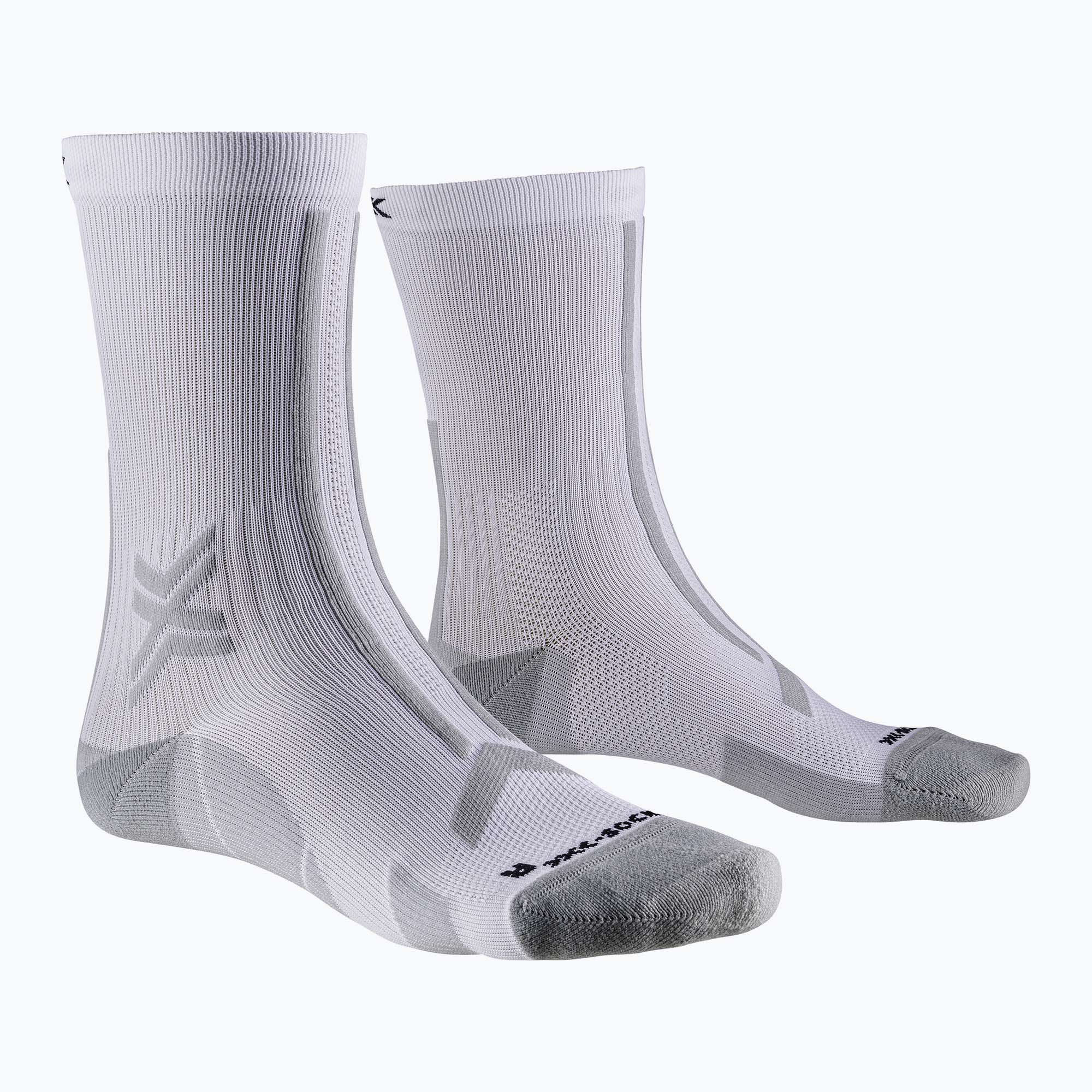 Мъжки чорапи за бягане X-Socks Trailrun Discover Crew arctic white/pearl grey